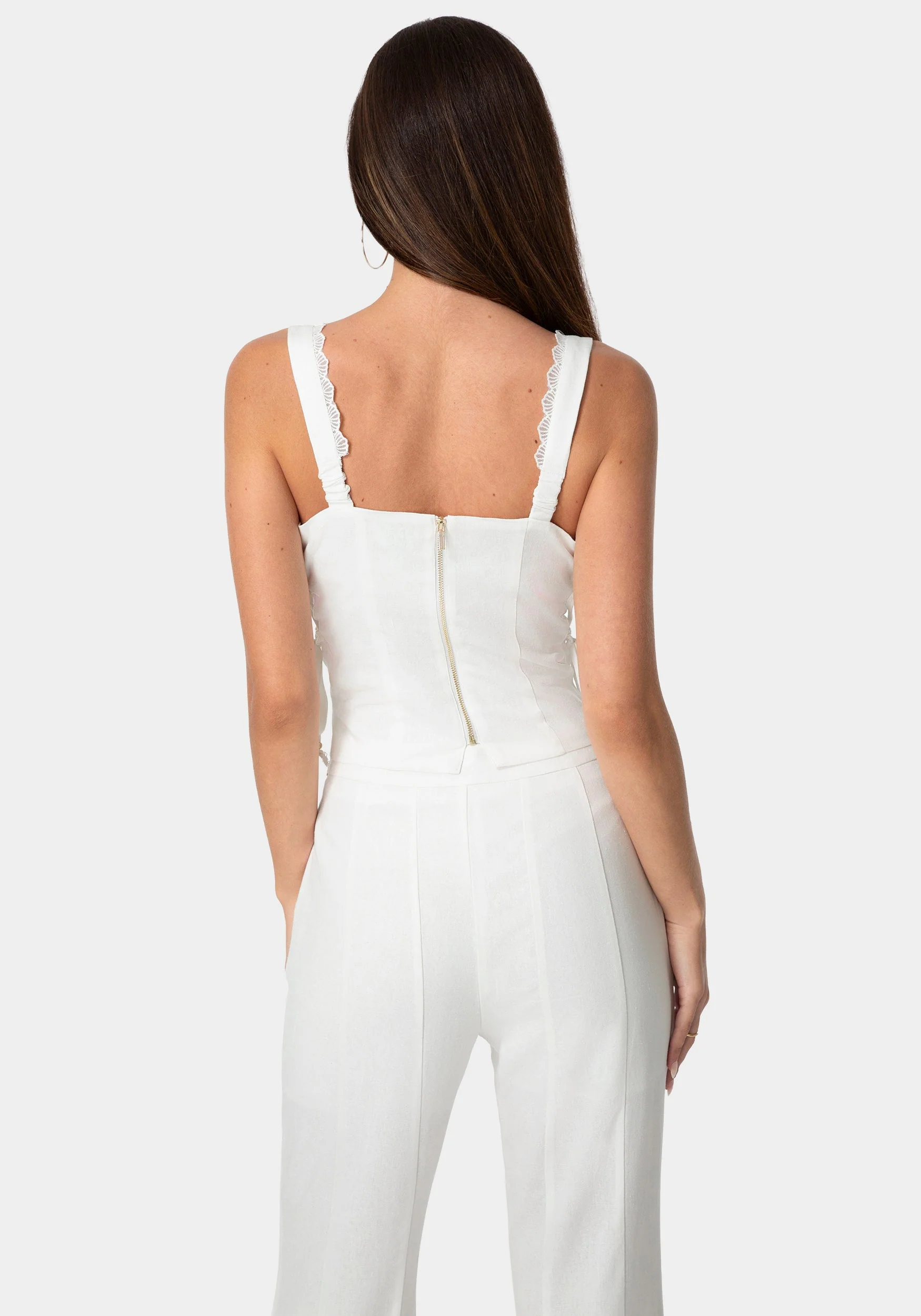 Lace Up Linen Top - Image 3
