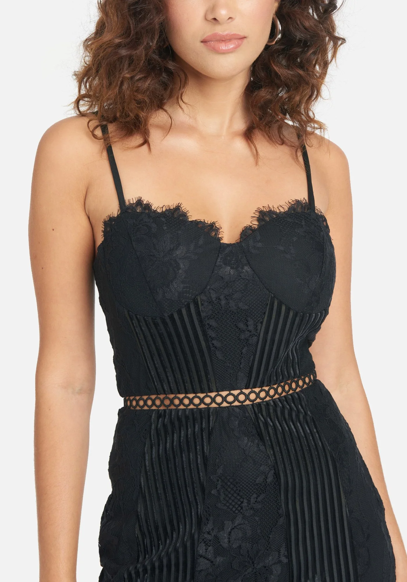 Lace Velvet Mini Dress - Image 4