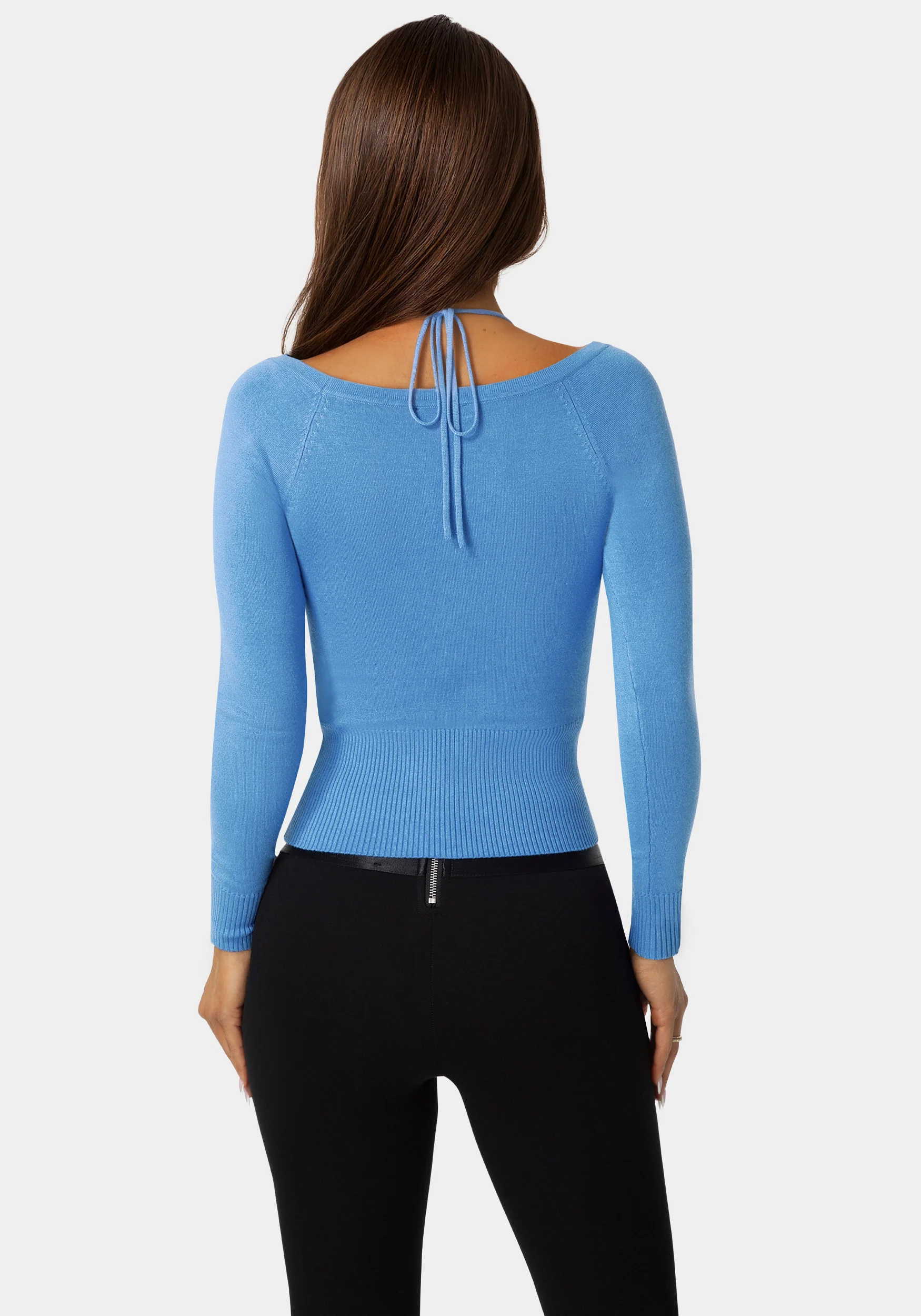 Light Weight Halter Neck Tie Cardigan - Image 2
