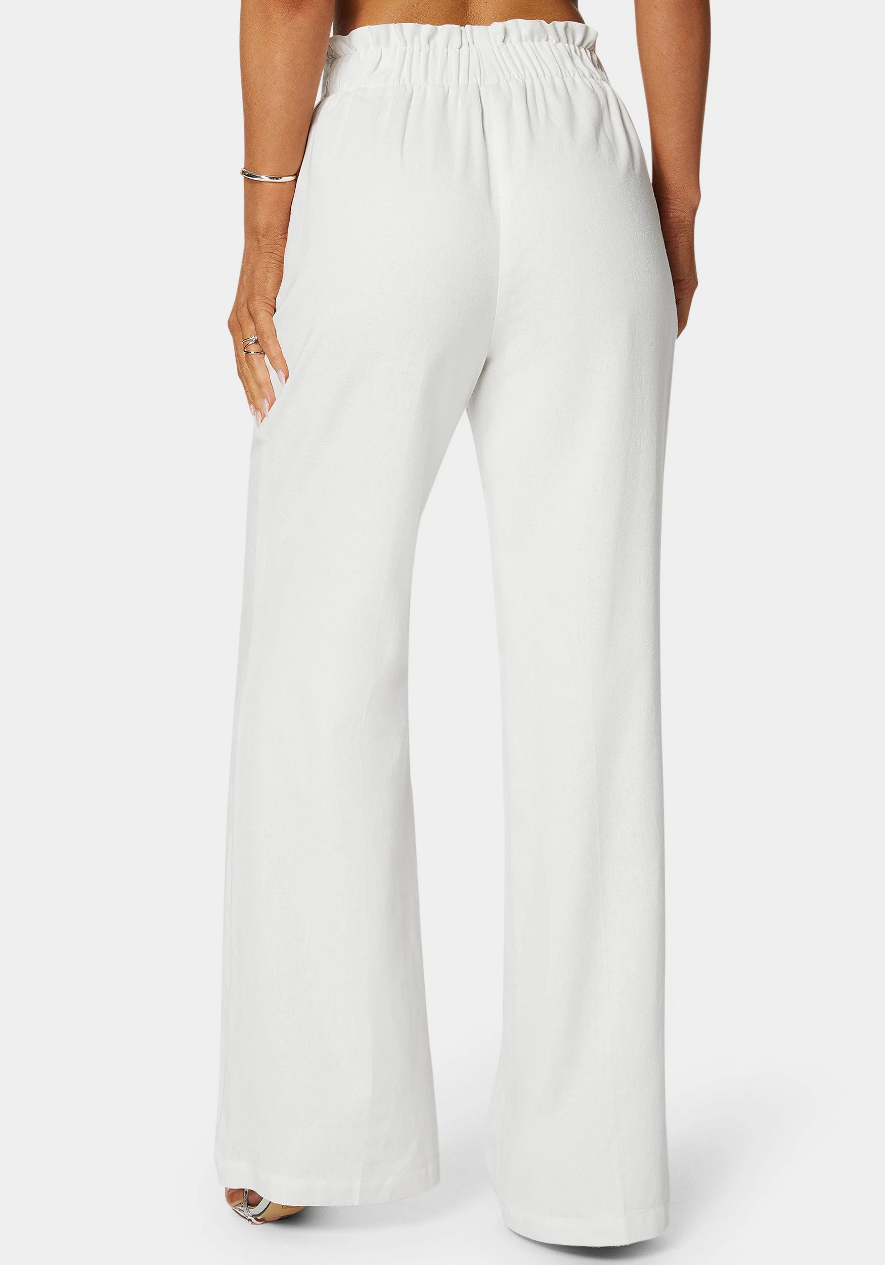 Linen High Waist Palazzo Leg Pant - Image 3