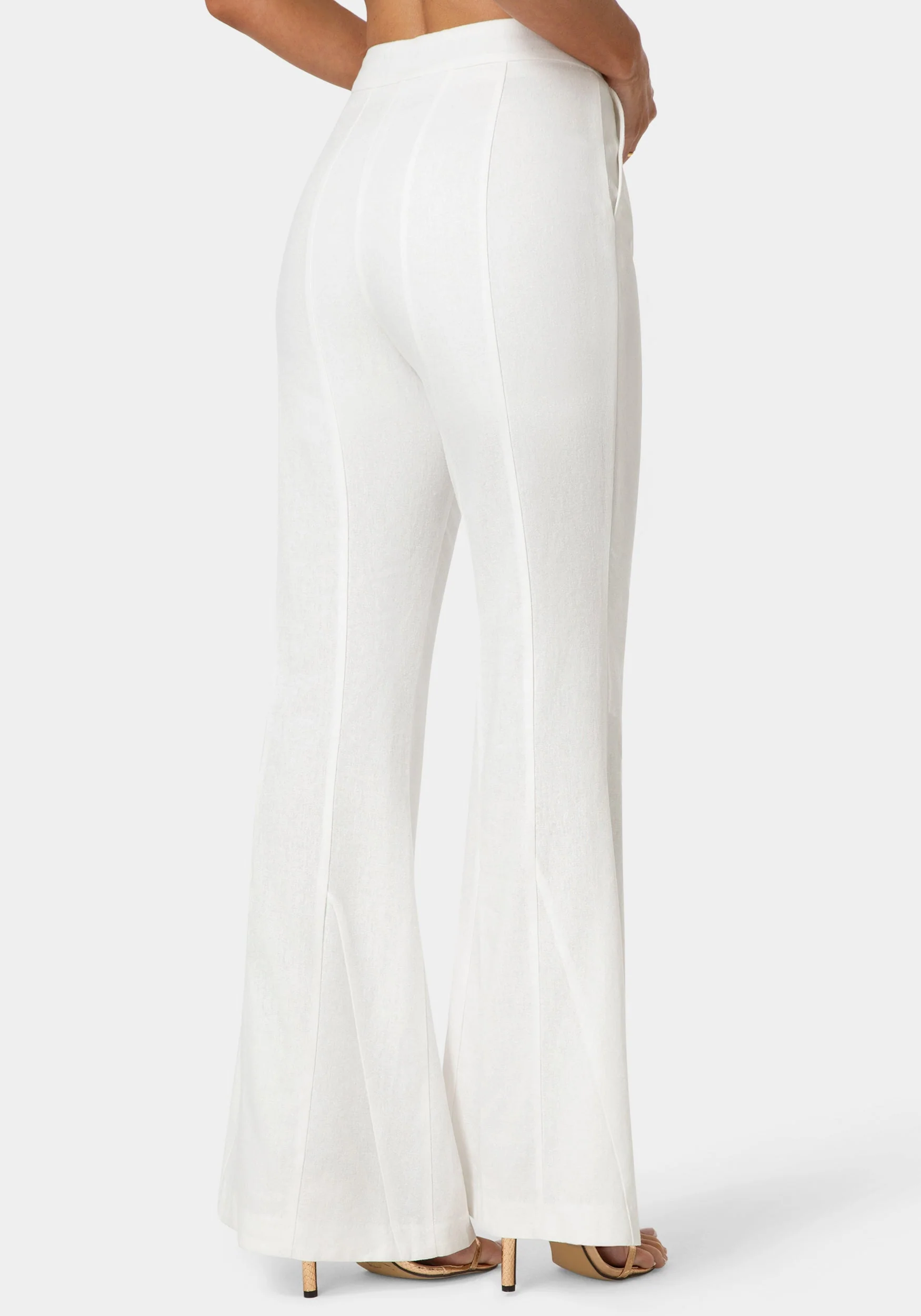 Linen Mini Flare Leg Pant - Image 3