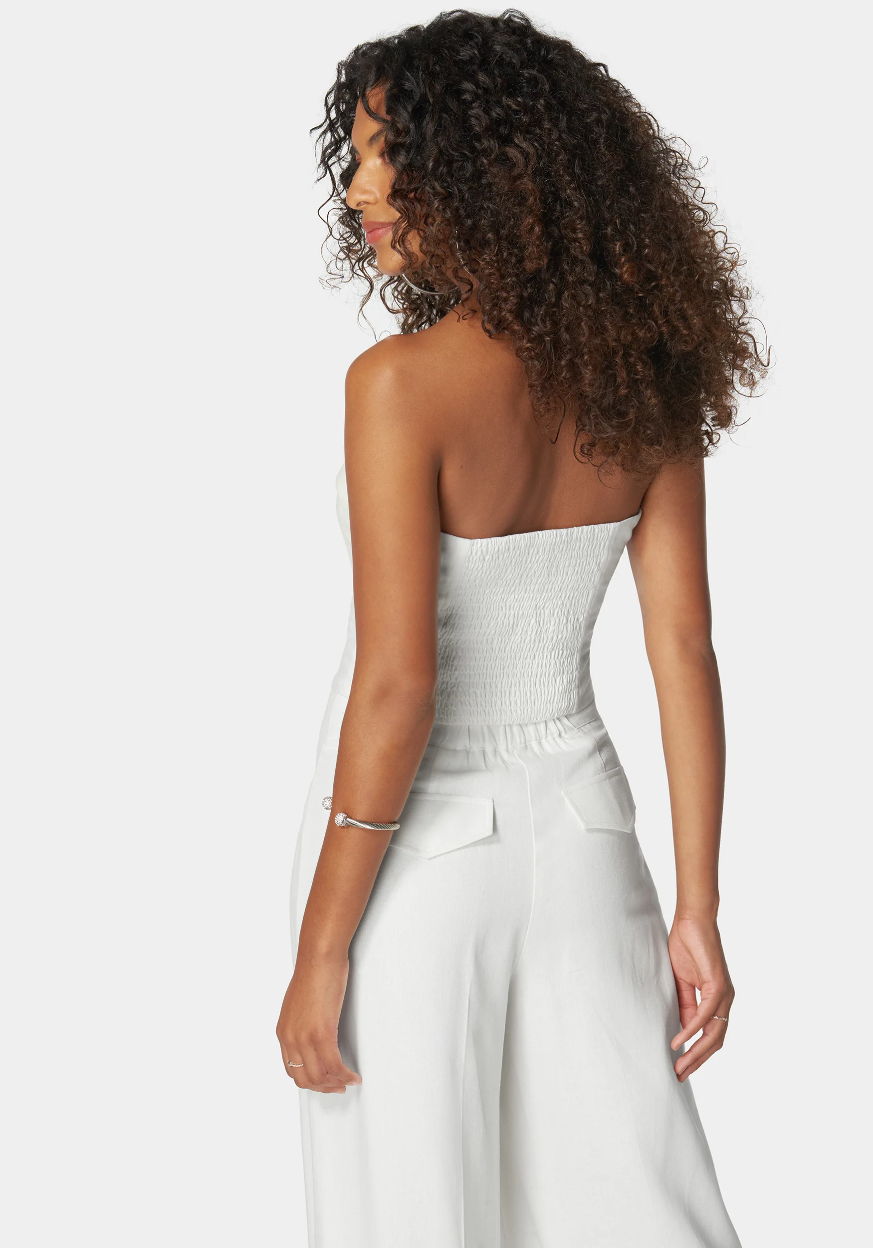 Linen Strapless Vest Top - Image 4