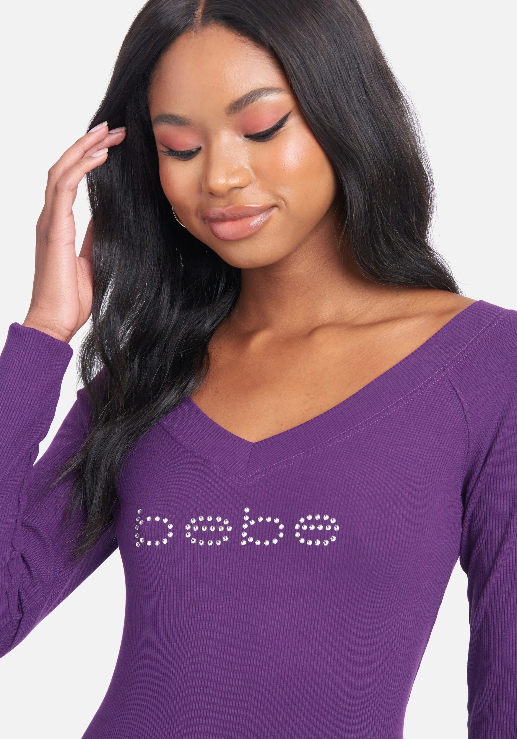 Crystal Logo Long Sleeve Dress - Image 4