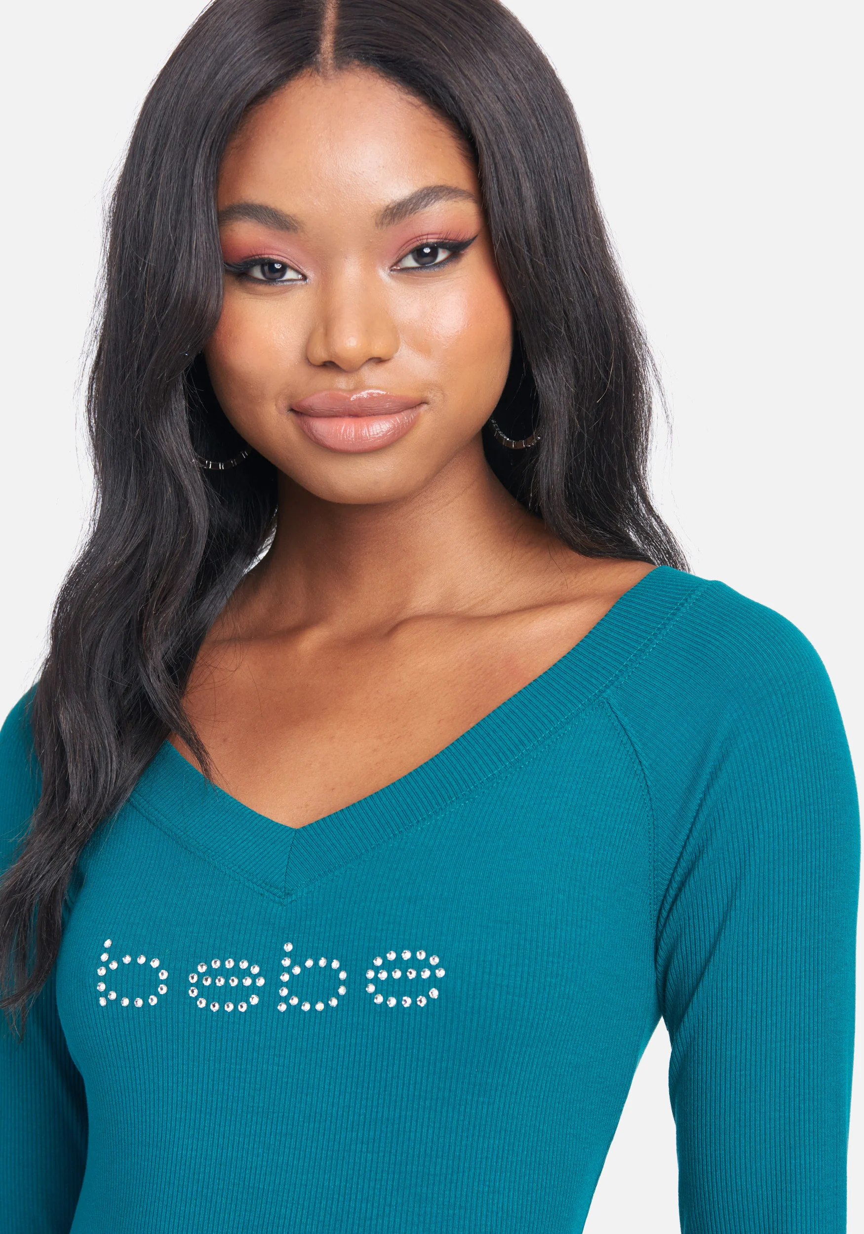Crystal Logo Long Sleeve Dress - Image 4