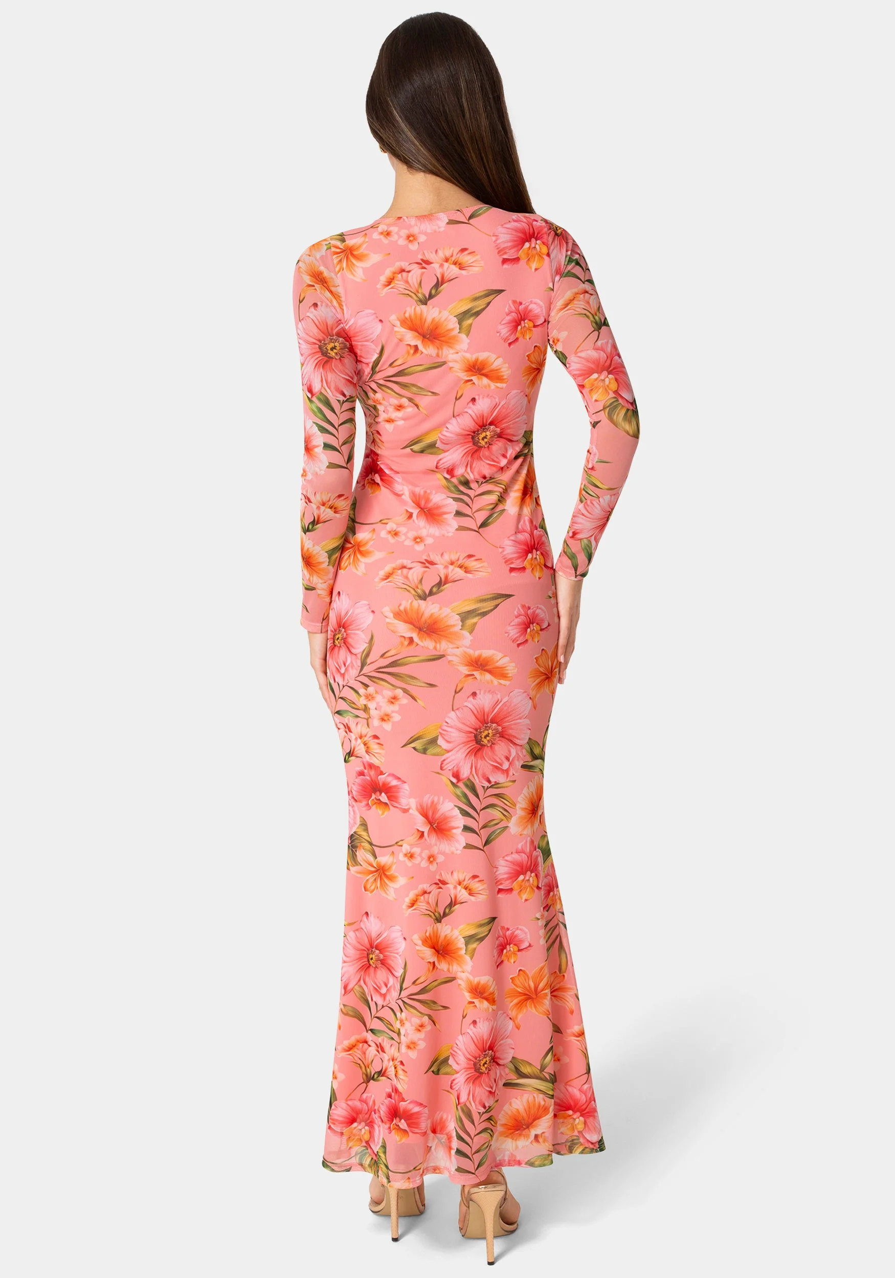 Long Sleeve Mesh Maxi Dress - Image 3