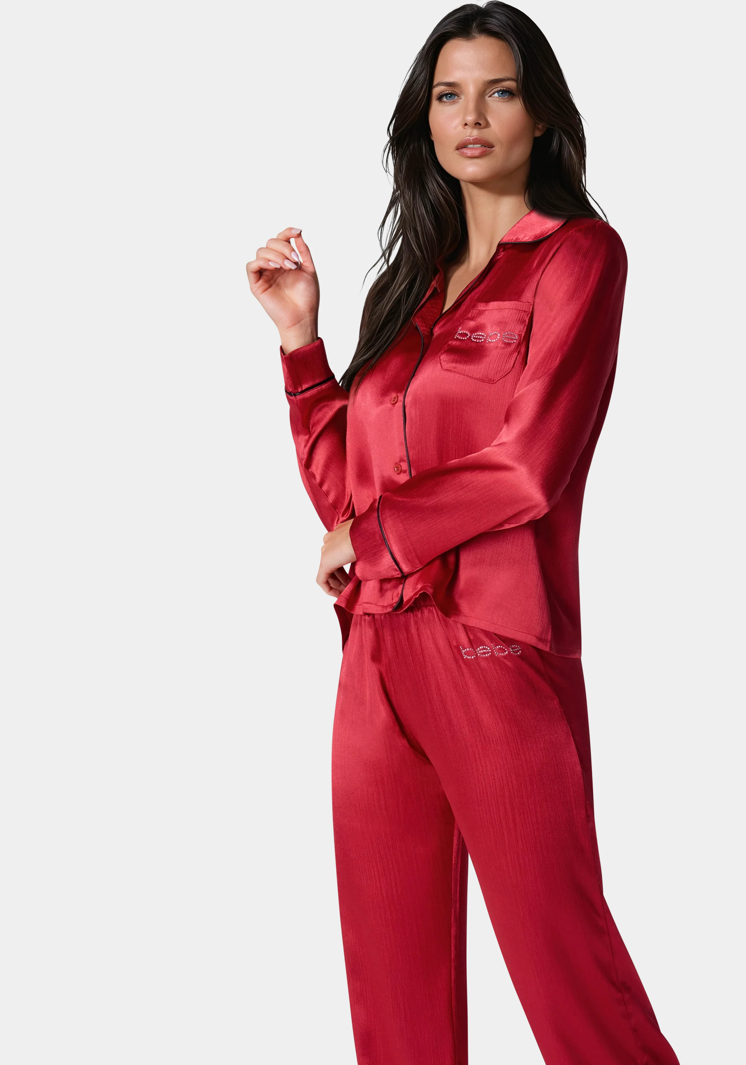 Luxury Textured Charmeuse Pajama Set - Image 2