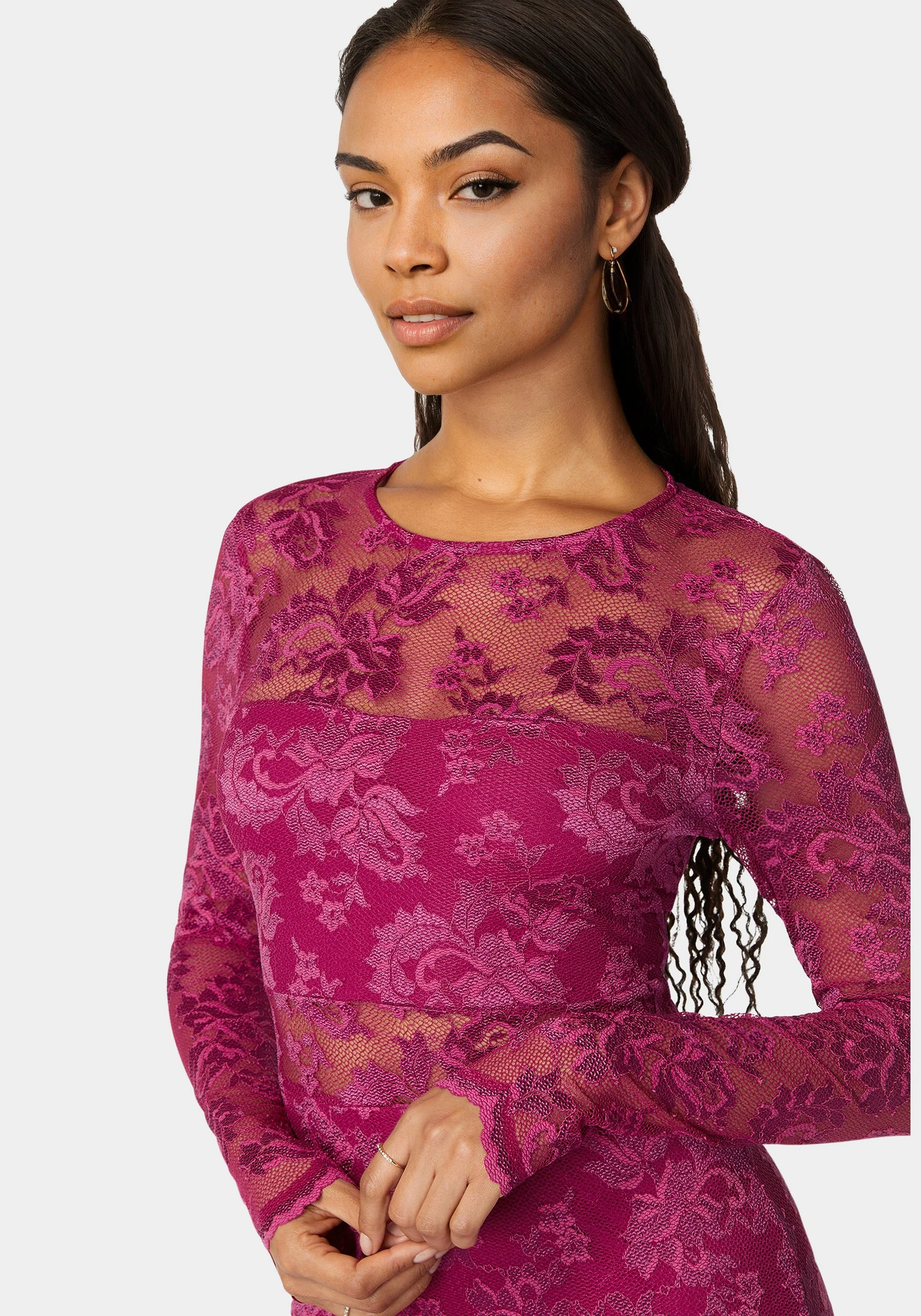 Marseille Lace Long Sleeve Illusion Dress - Image 4