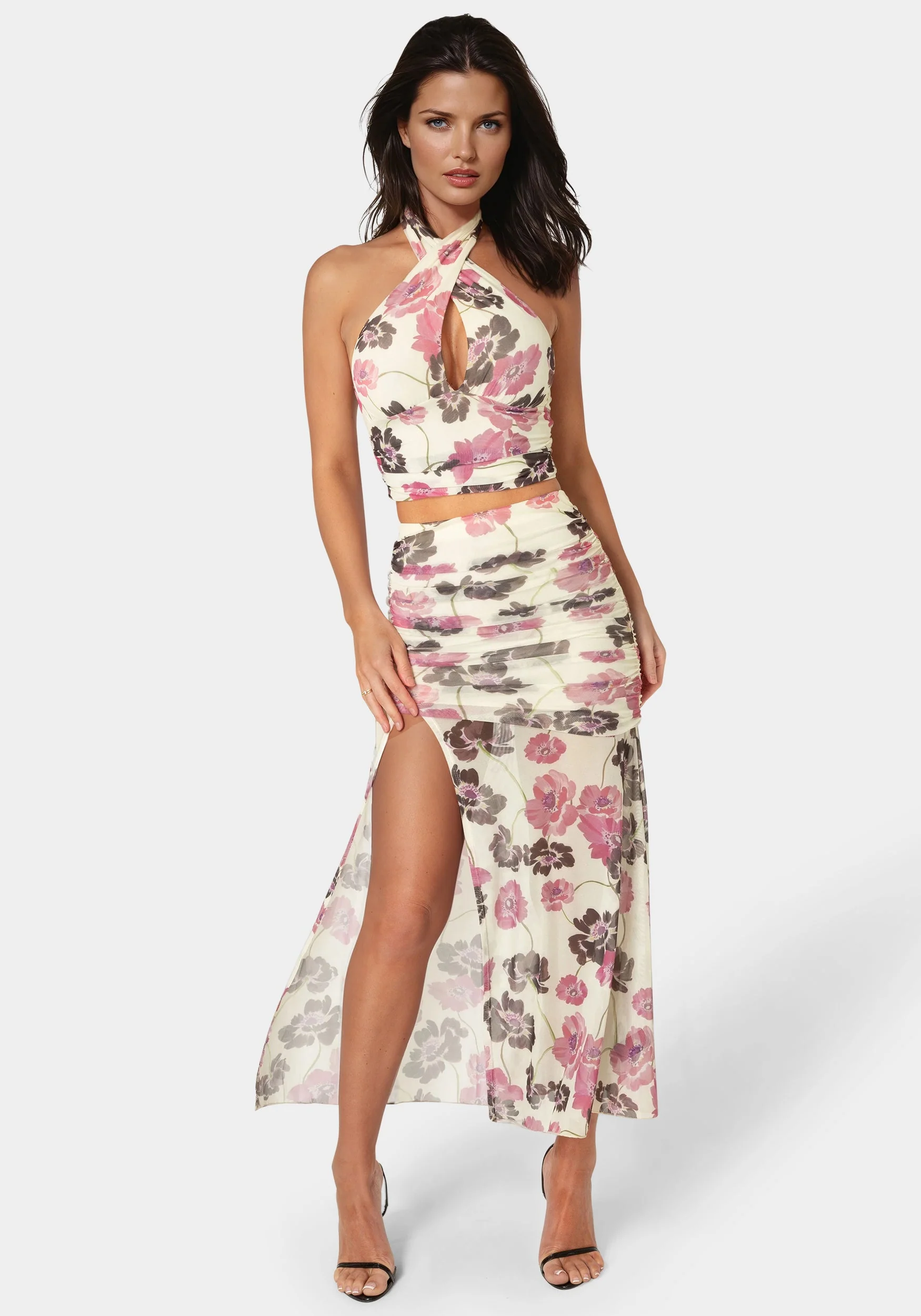 Maxi Mesh Shirred Skirt - Image 2