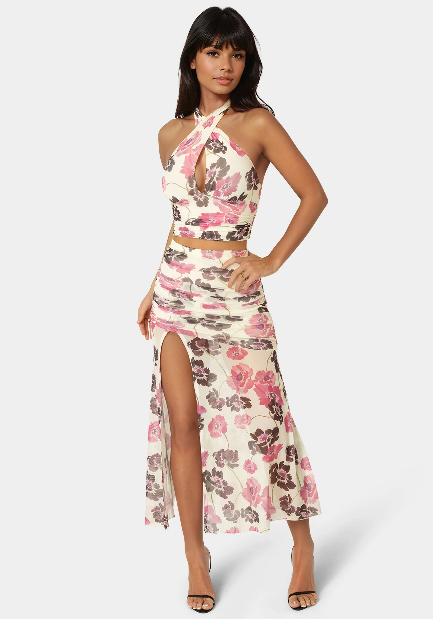 Mesh Halter Neck Wrap Top - Image 5
