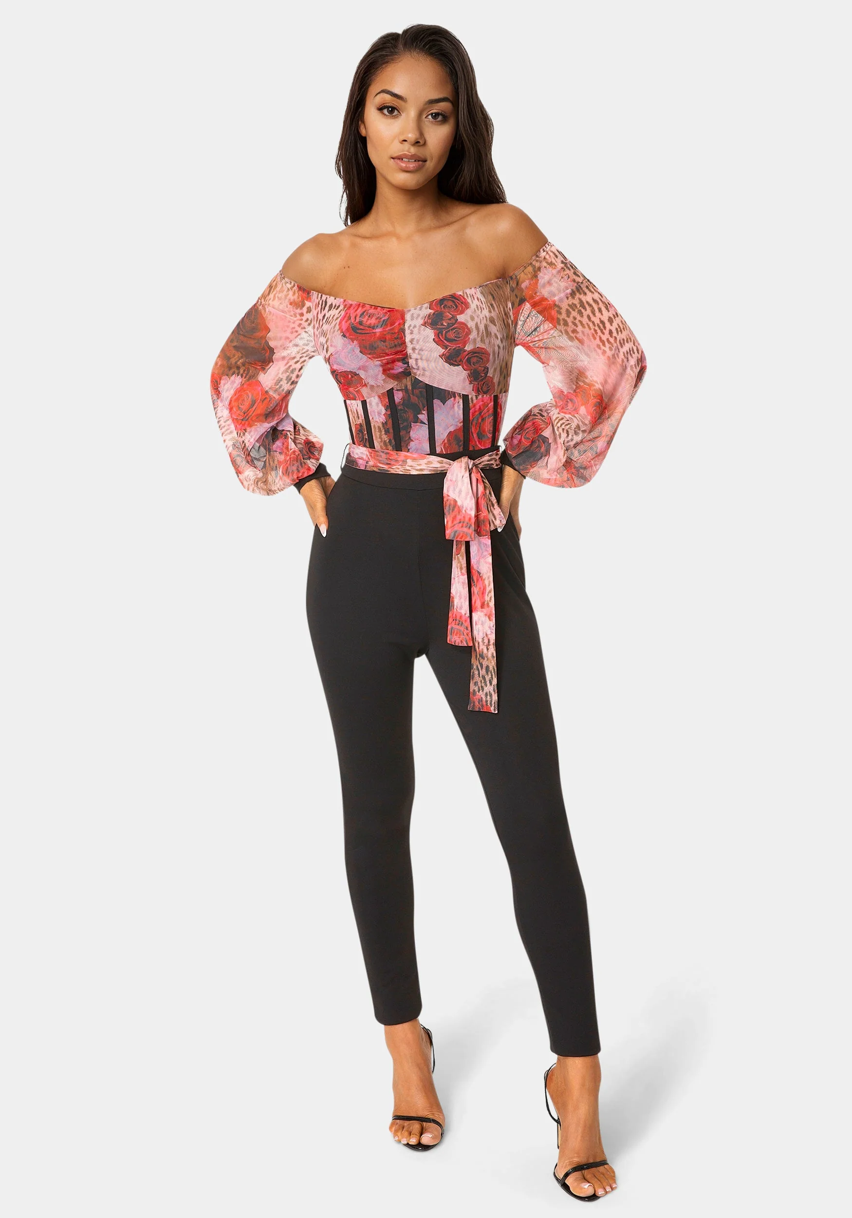 Mesh Off Shoulder Catsuit