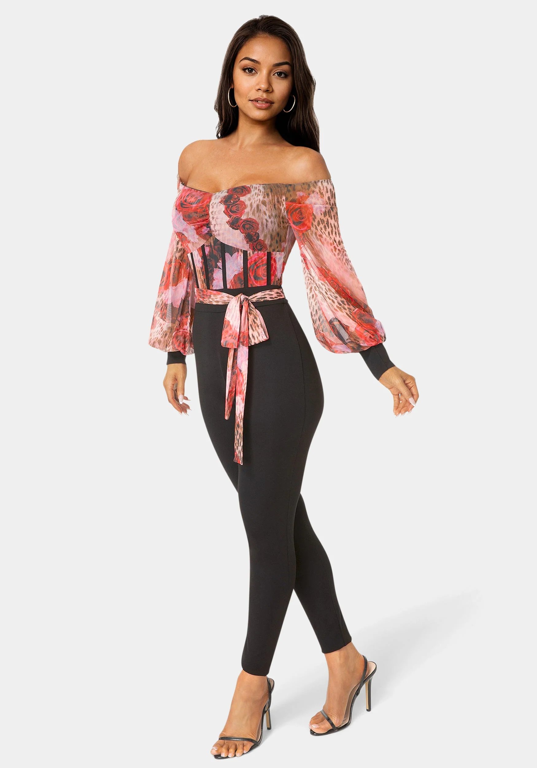 Mesh Off Shoulder Catsuit - Image 2