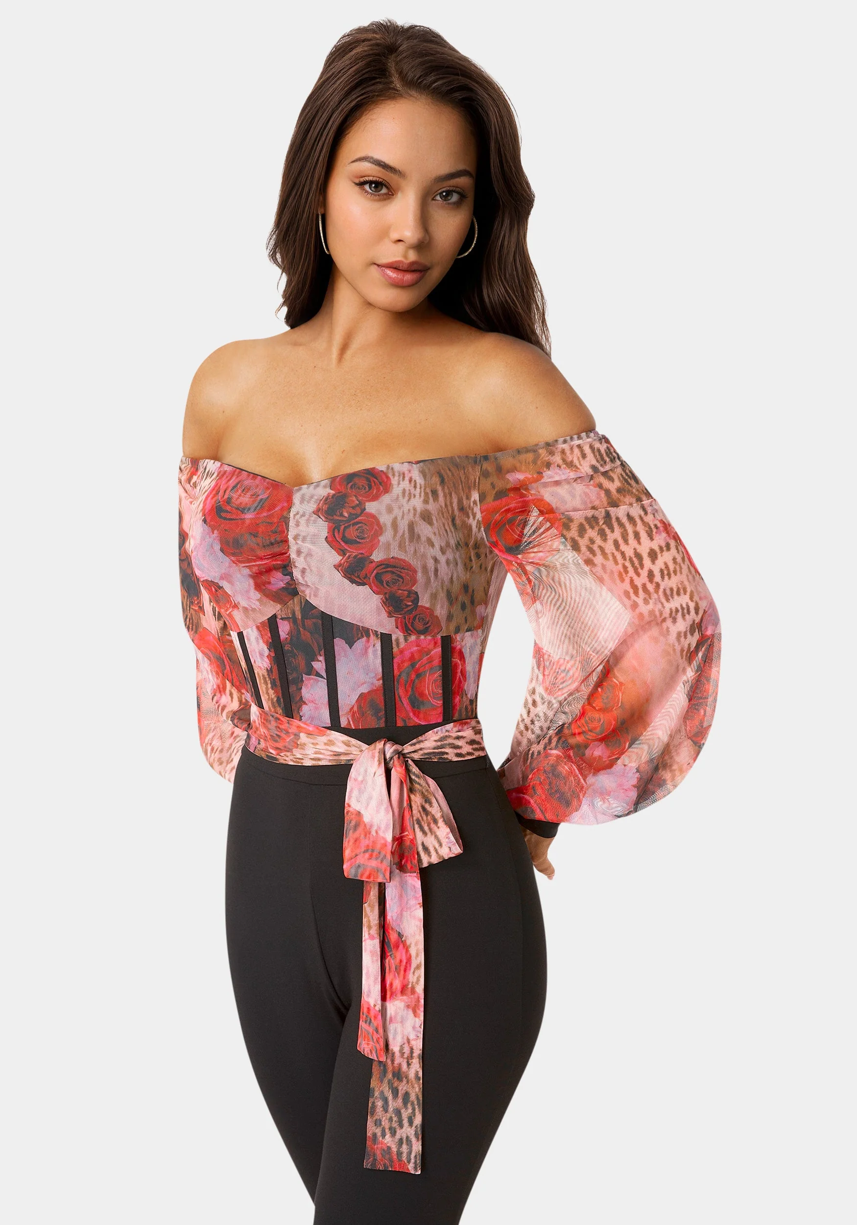 Mesh Off Shoulder Catsuit - Image 4