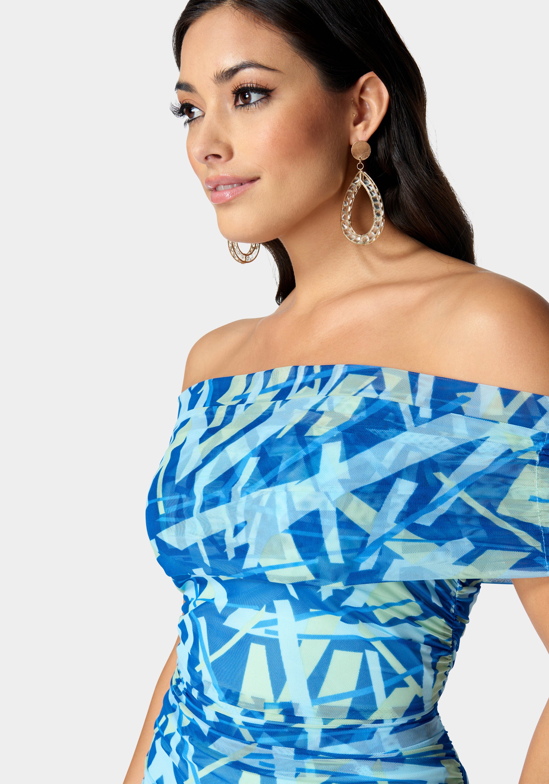 Mesh Off Shoulder Mini Dress - Image 4