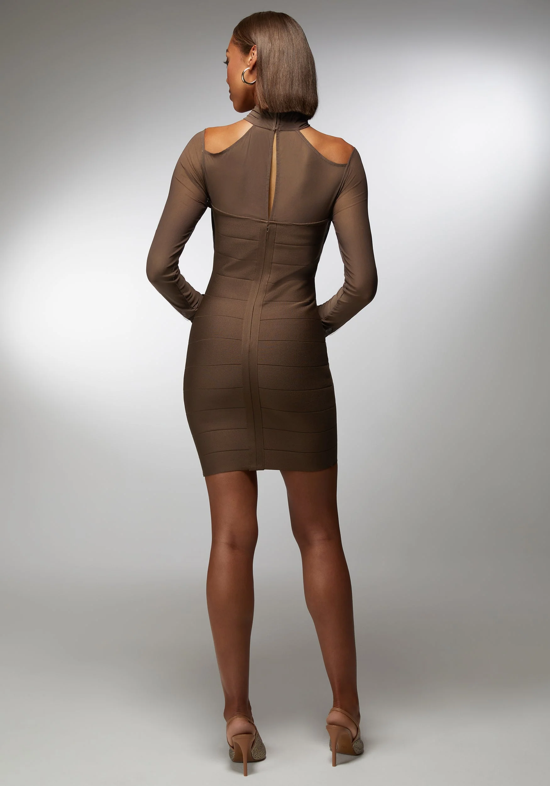 Mesh Overlay Bandage Dress - Image 3