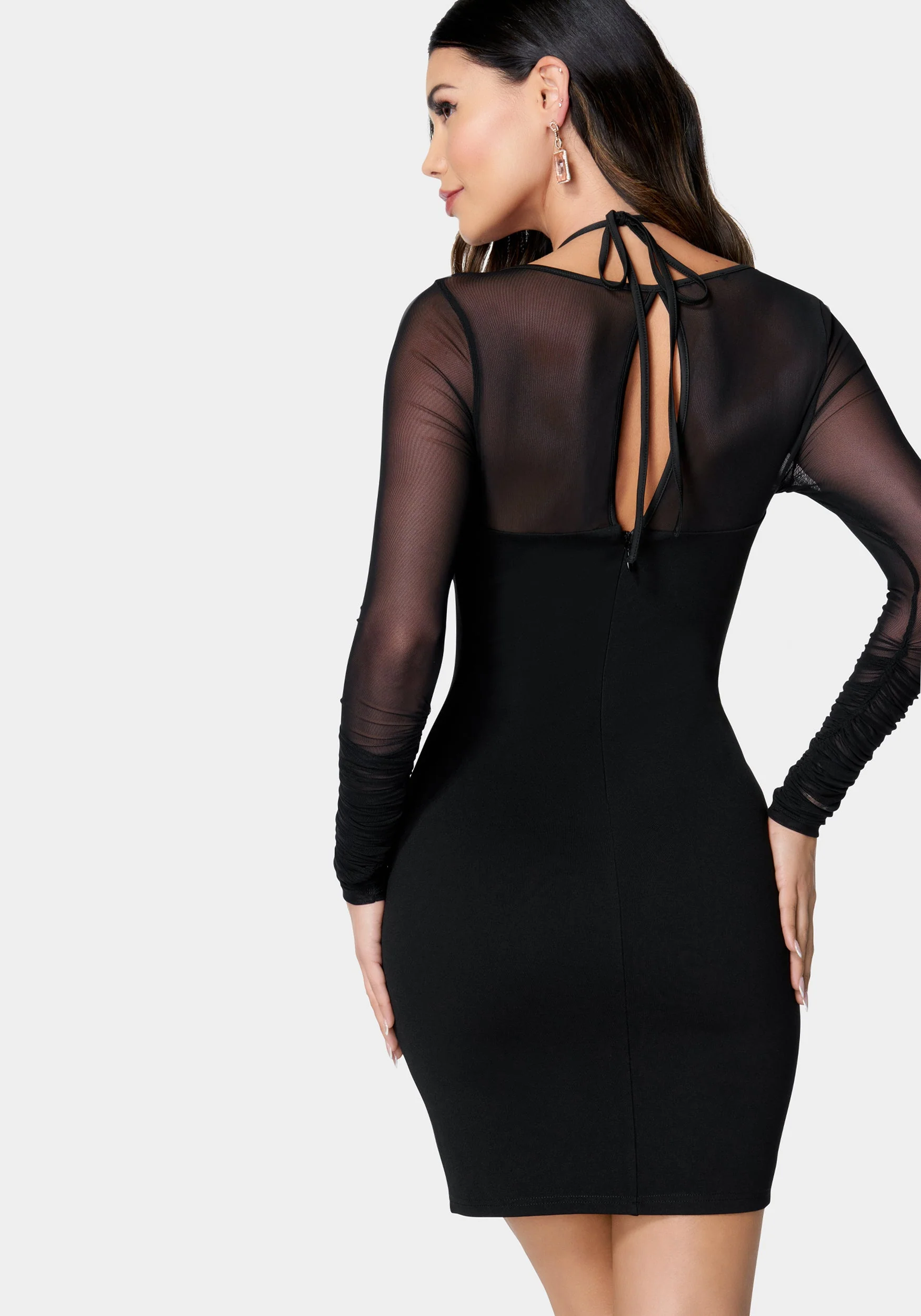 Mesh Sleeve Bustier Mini Dress - Image 4