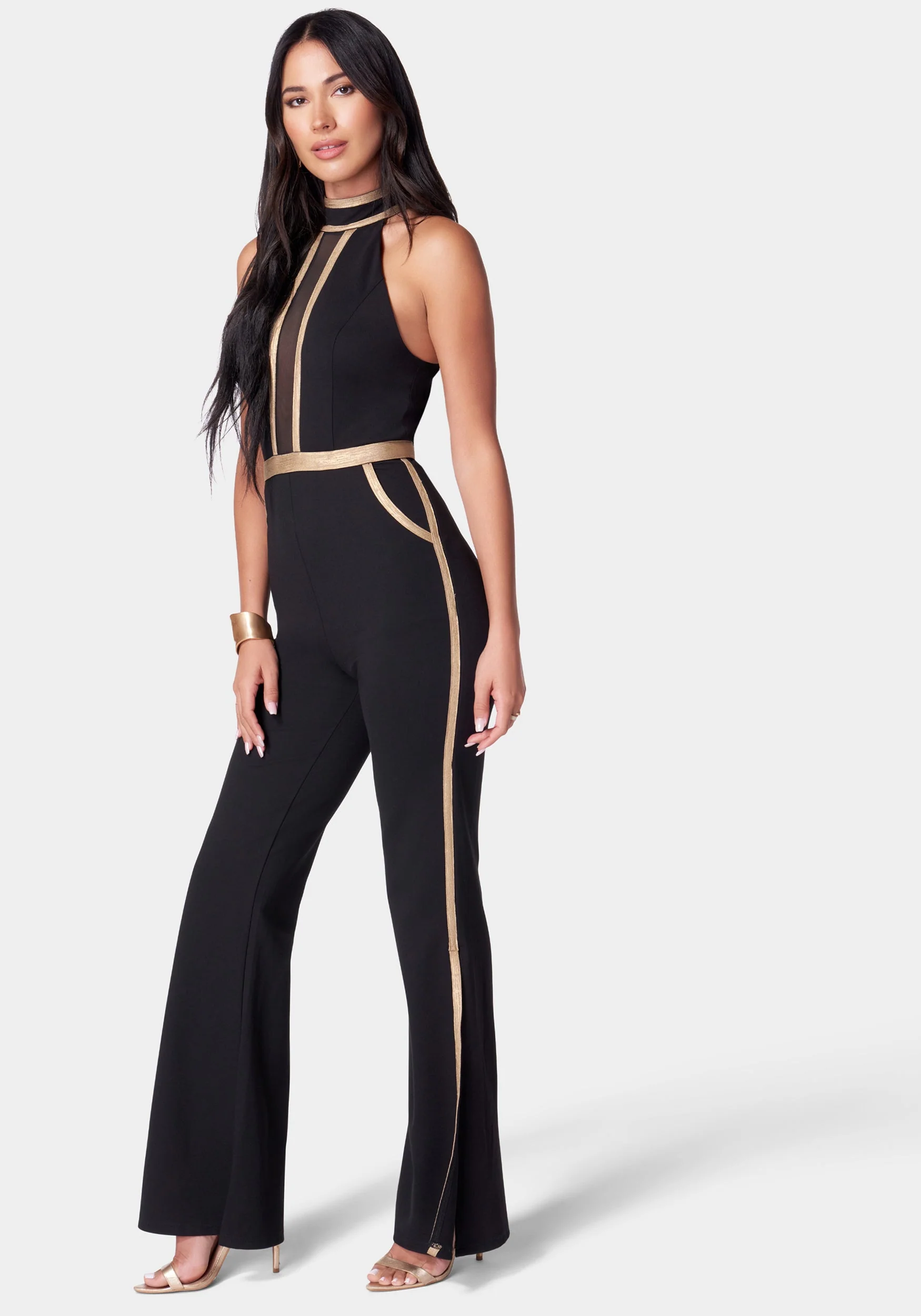 Metallic Detail Wide Leg Jumpsuit - Image 3