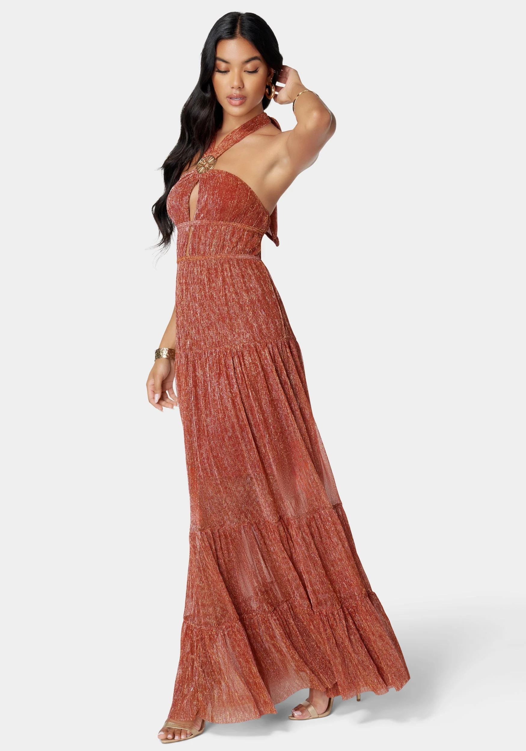 Metallic Plissé Knit Maxi - Image 3