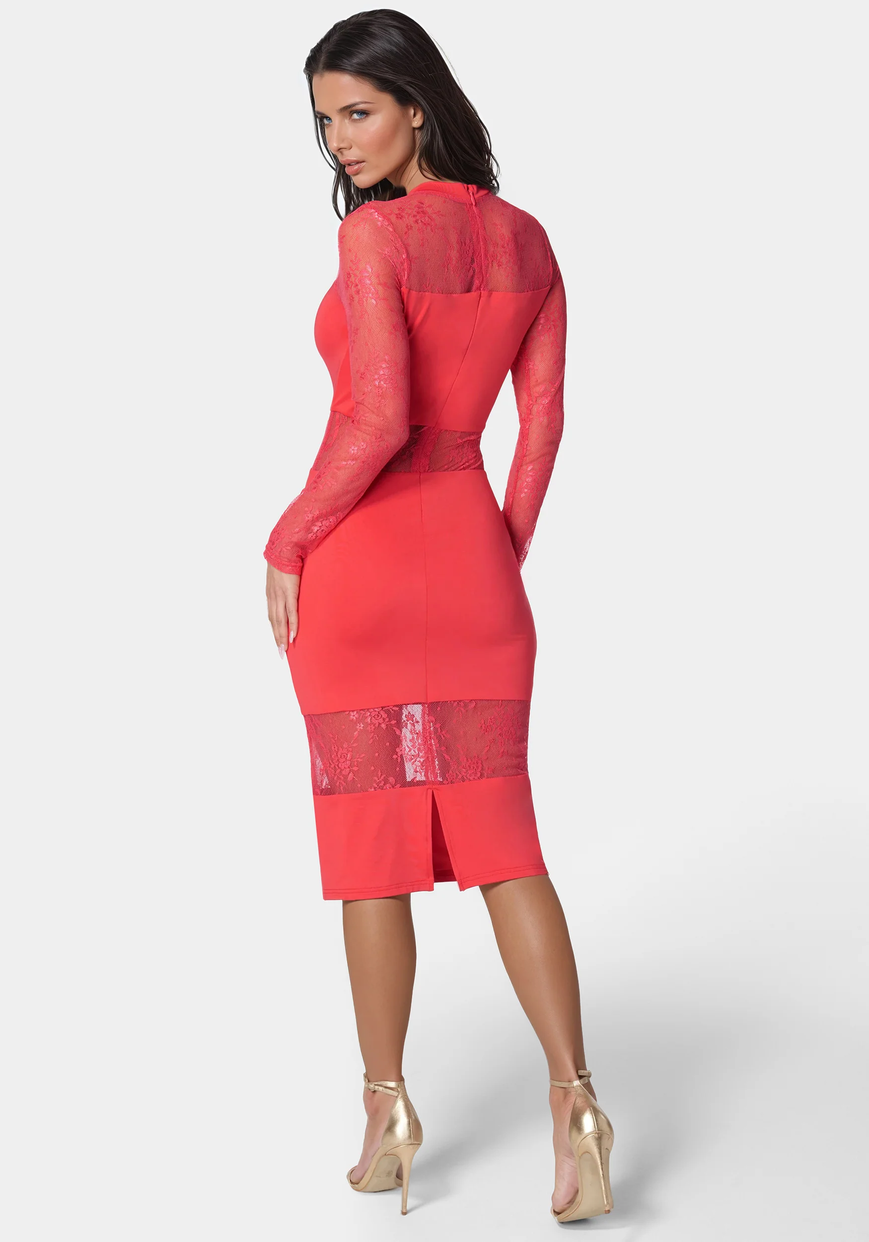 Multi Lace Inset Midi Dress - Image 4
