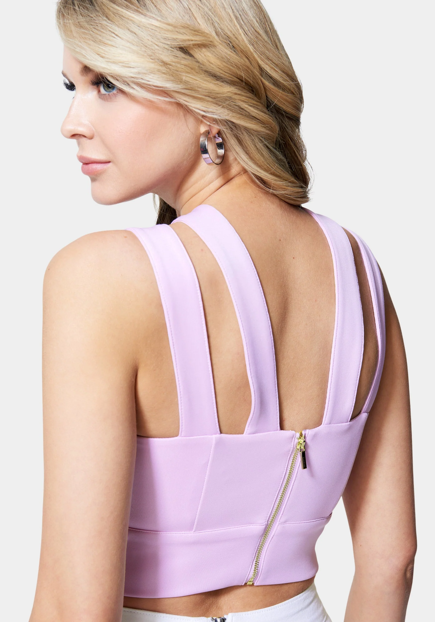 Multi Strap Front Keyhole Knit Top - Image 3