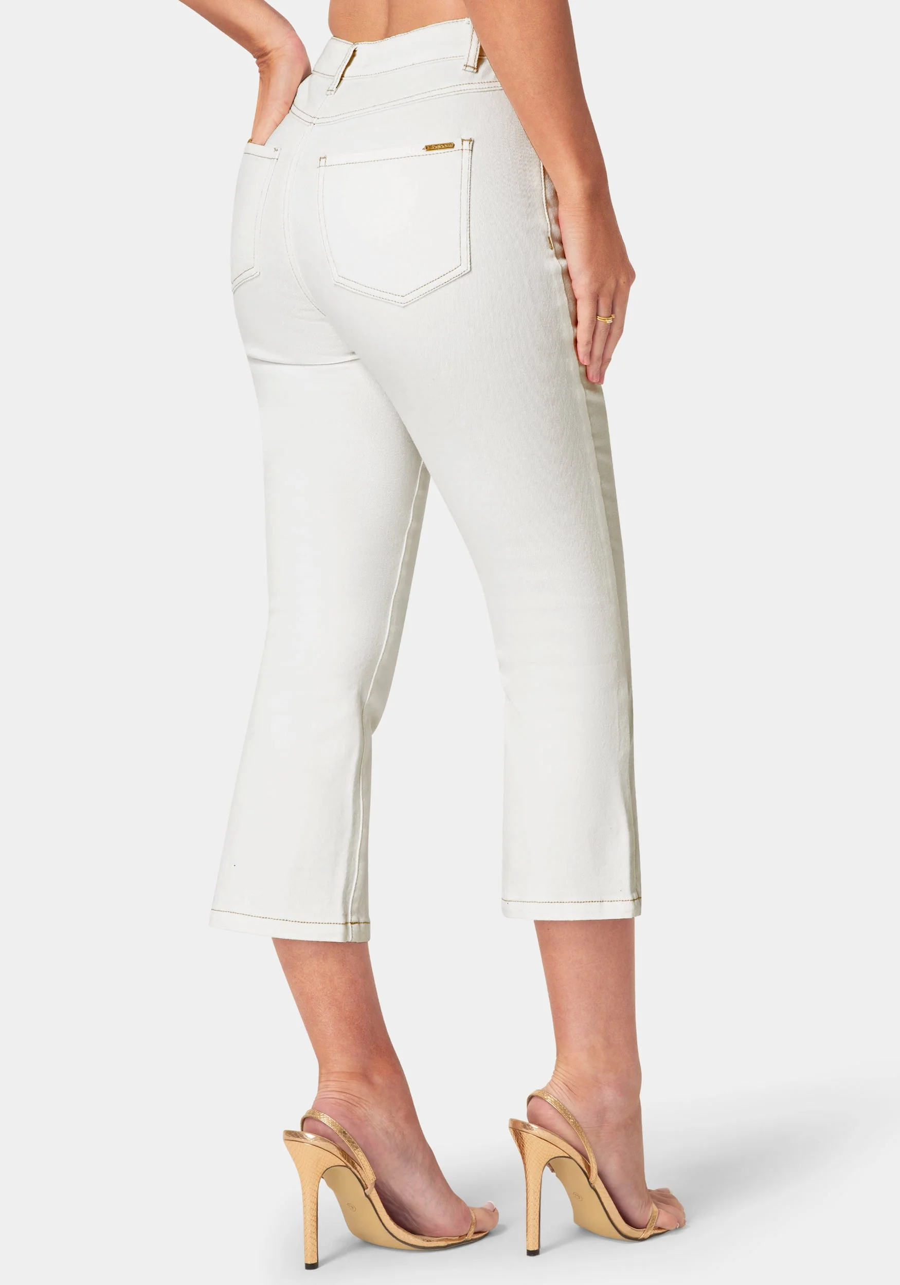 Natural Waist Cropped Boot Cut Jeans - Image 4