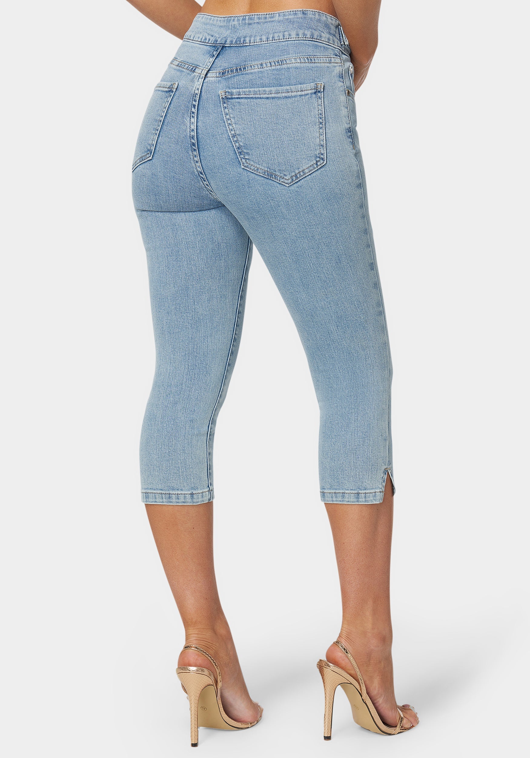 Natural Waist Denim Capri - Image 3