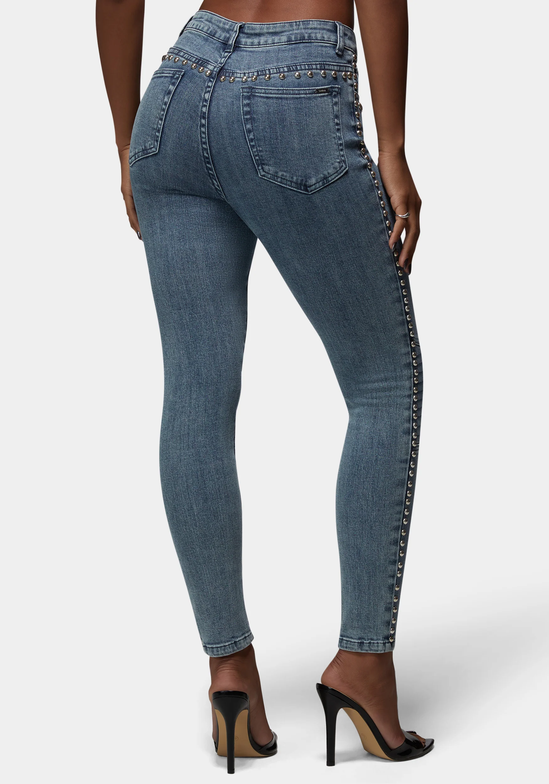 Natural Waist Studded Skinny Jean - Image 3