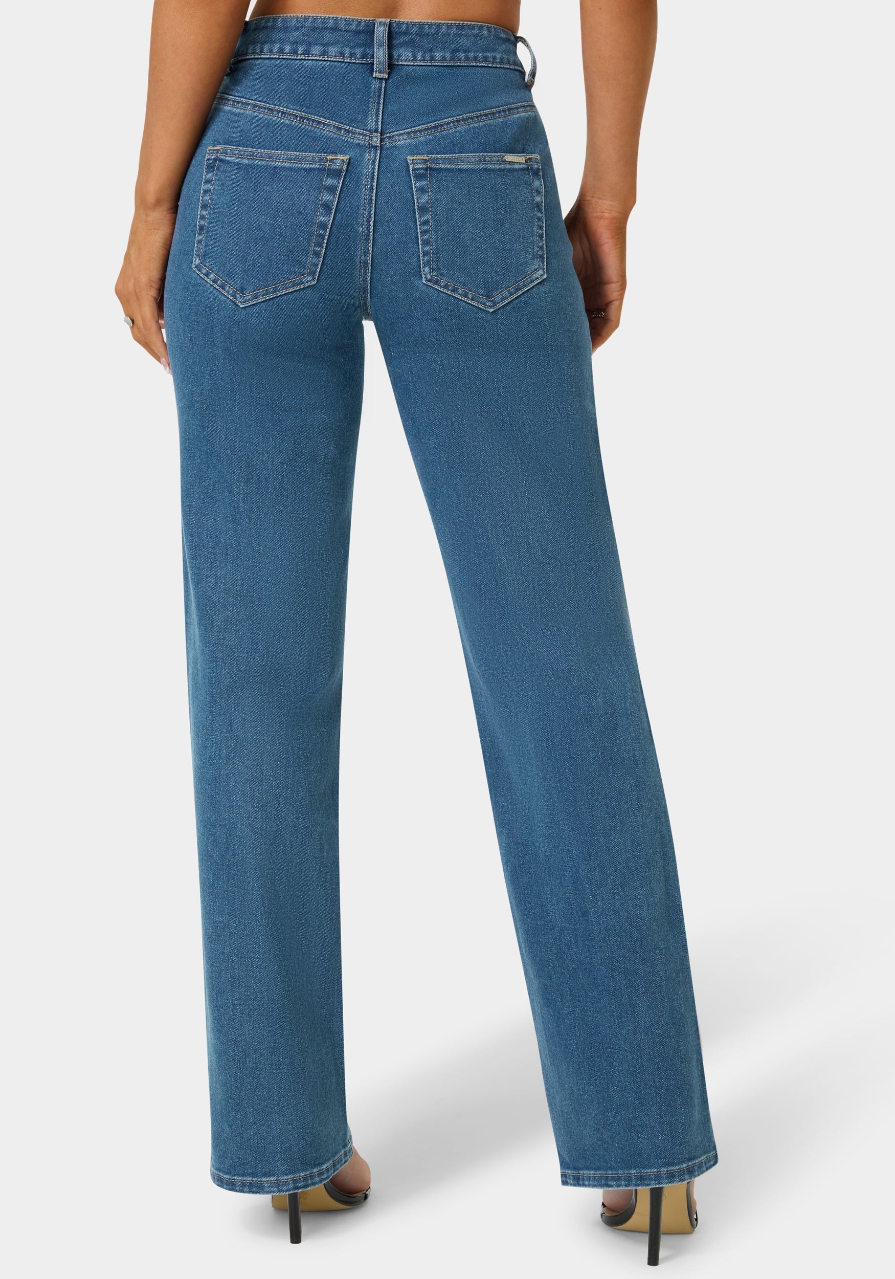 Natural Waist V Cut Straight Leg Jeans - Image 2