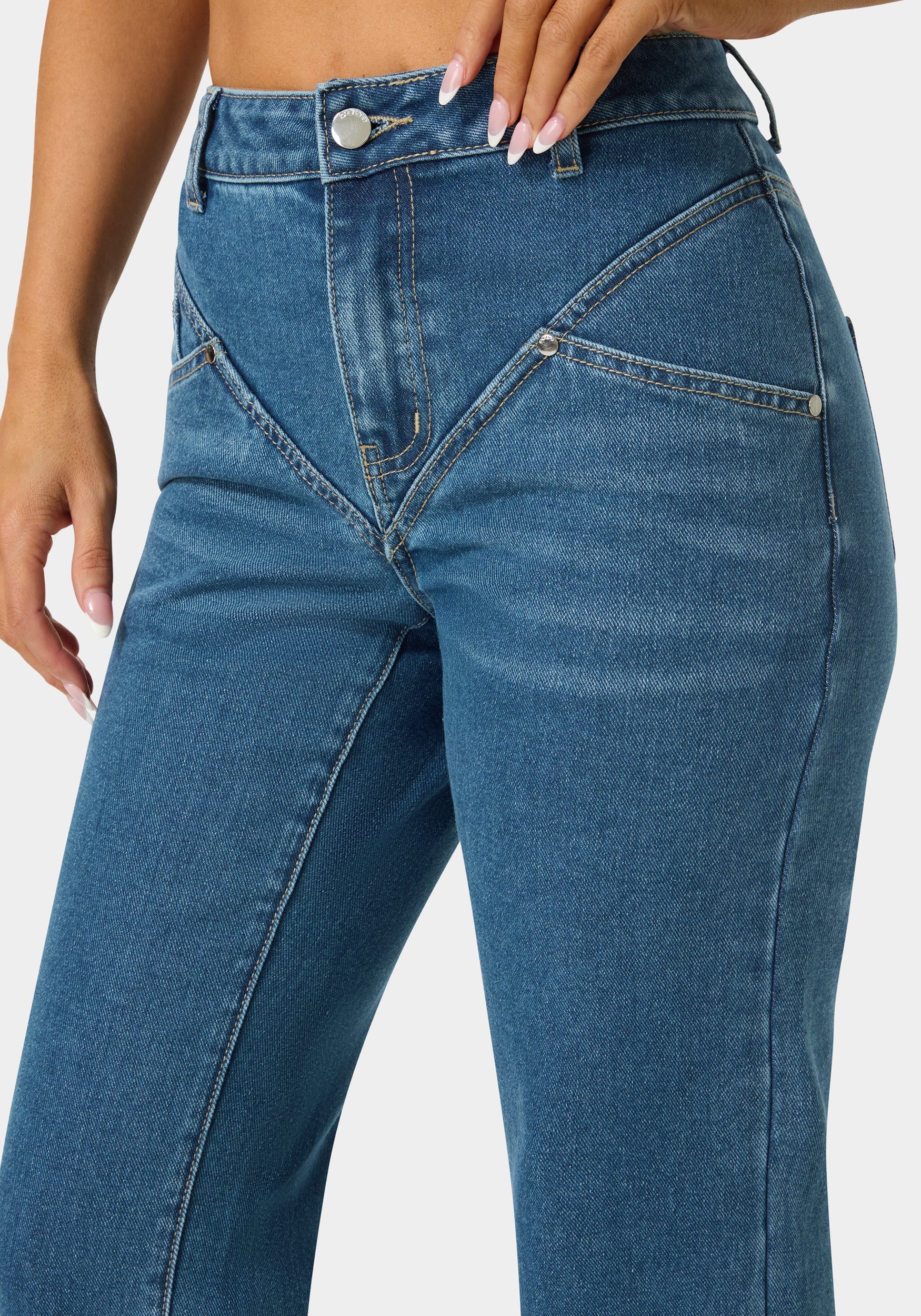 Natural Waist V Cut Straight Leg Jeans - Image 5