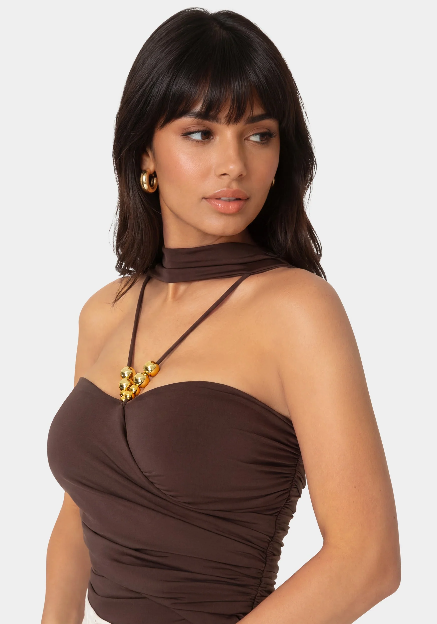 Neck Scarf Illusion Knit Top - Image 4