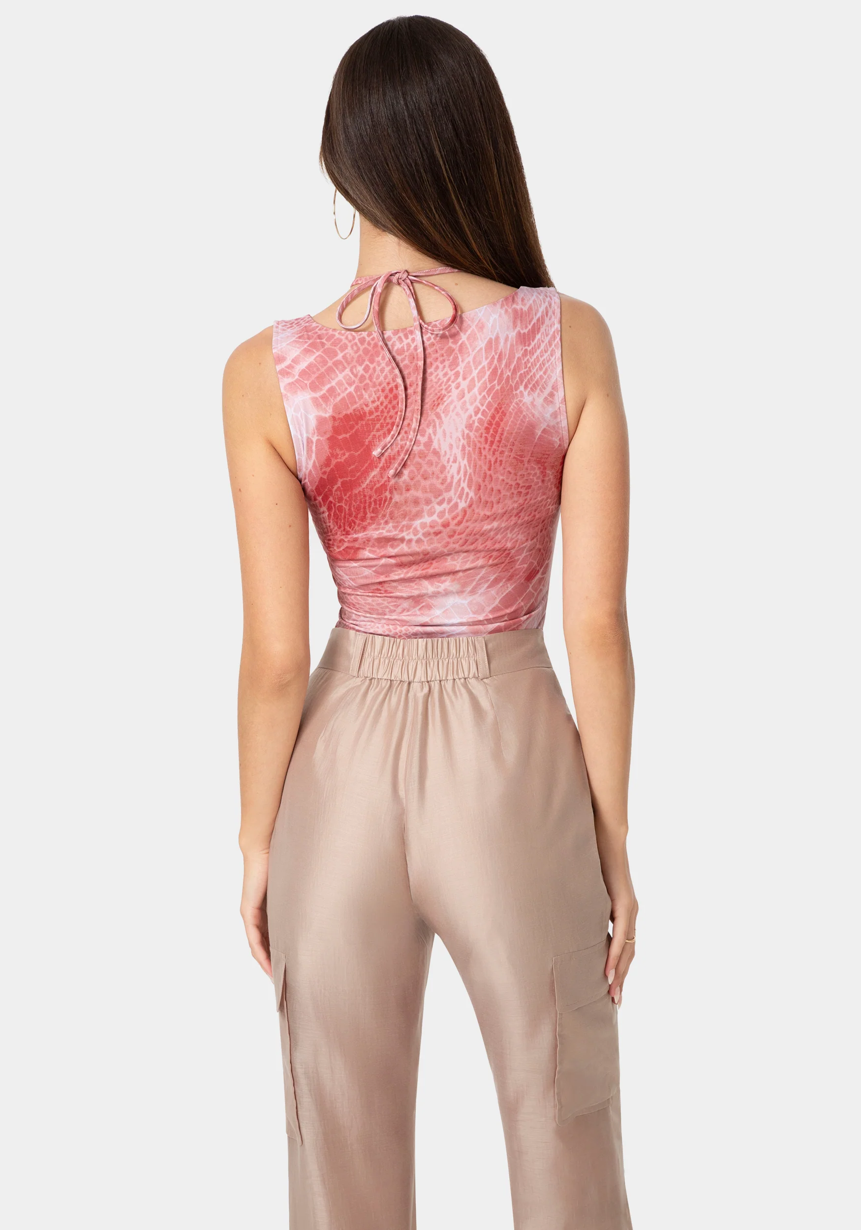 Neck Tie Fitted Top - Image 3