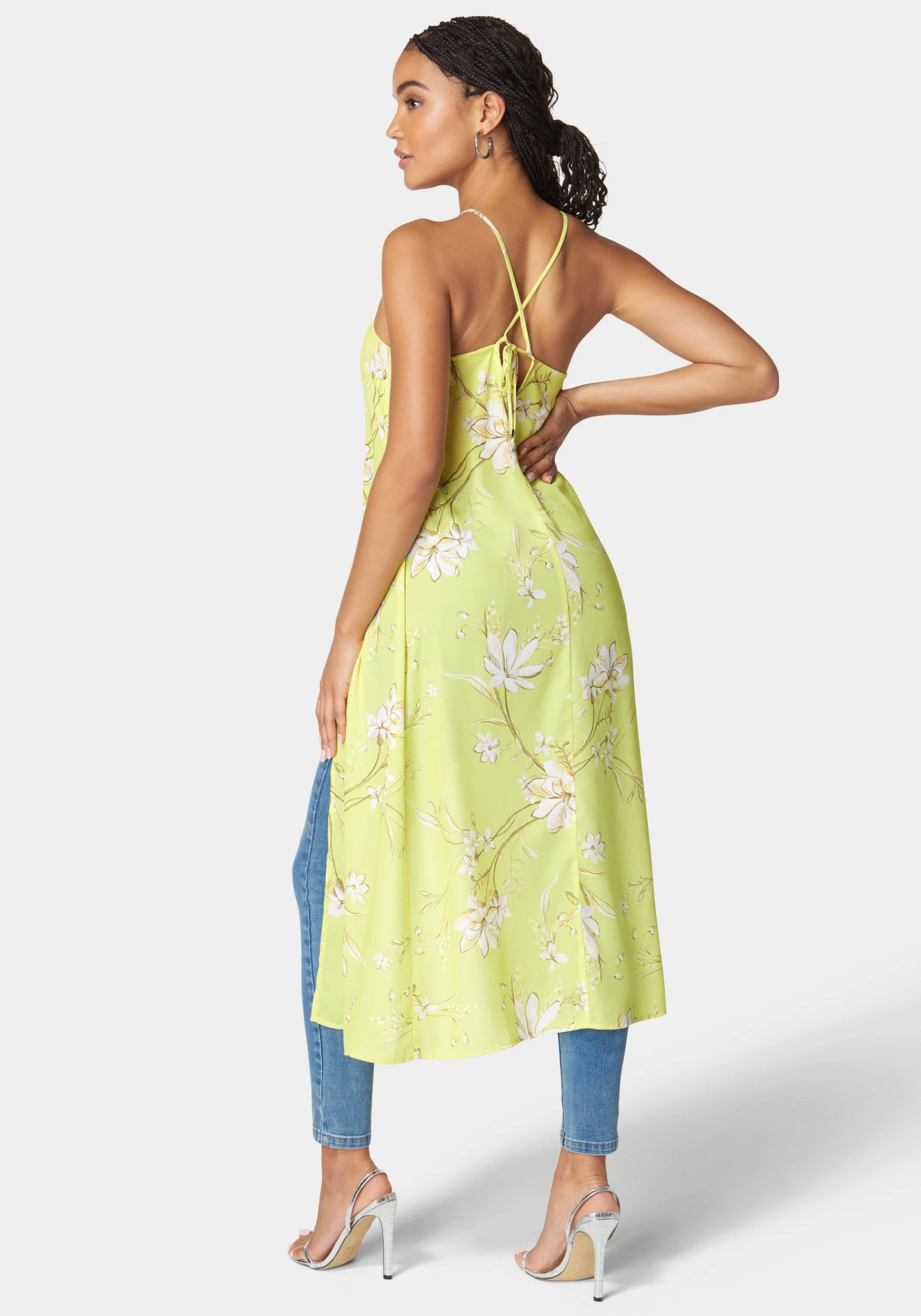 Neck Trim Slit Front Halter Top - Image 3