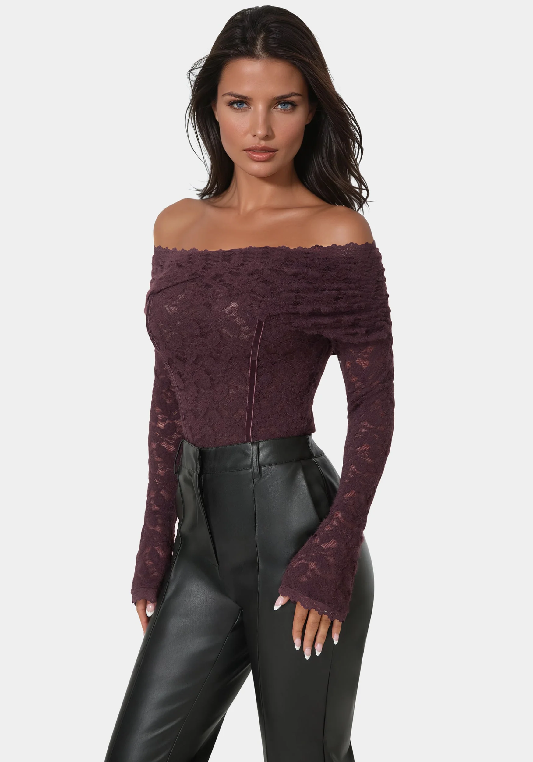 Off Shoulder Fluffy Lace Top - Image 3