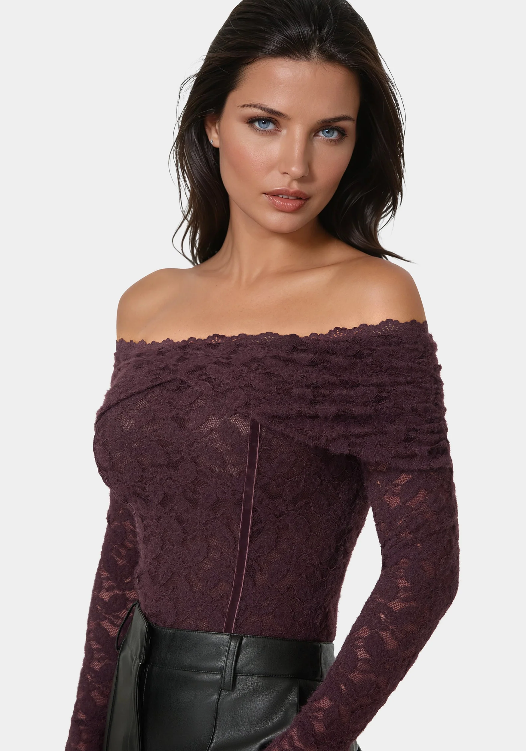 Off Shoulder Fluffy Lace Top - Image 4