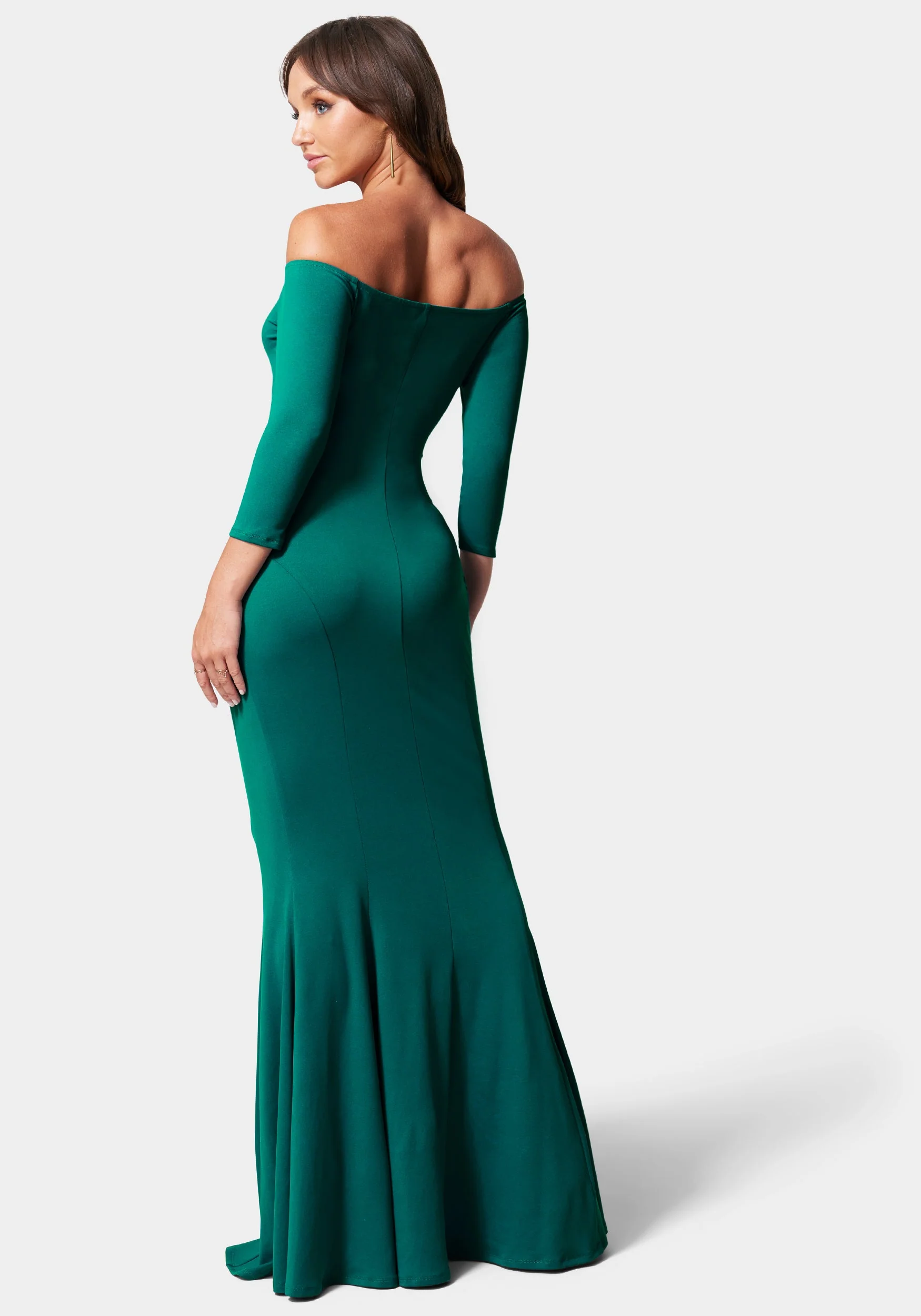 Off Shoulder Knit Mermaid Gown - Image 3