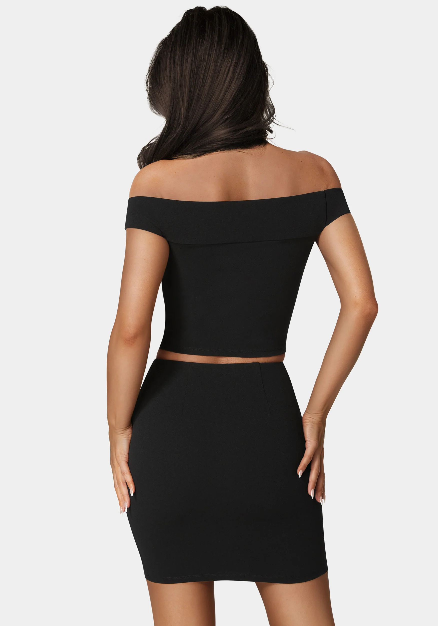 Off Shoulder Metal Trim Top And Skirt - Image 4