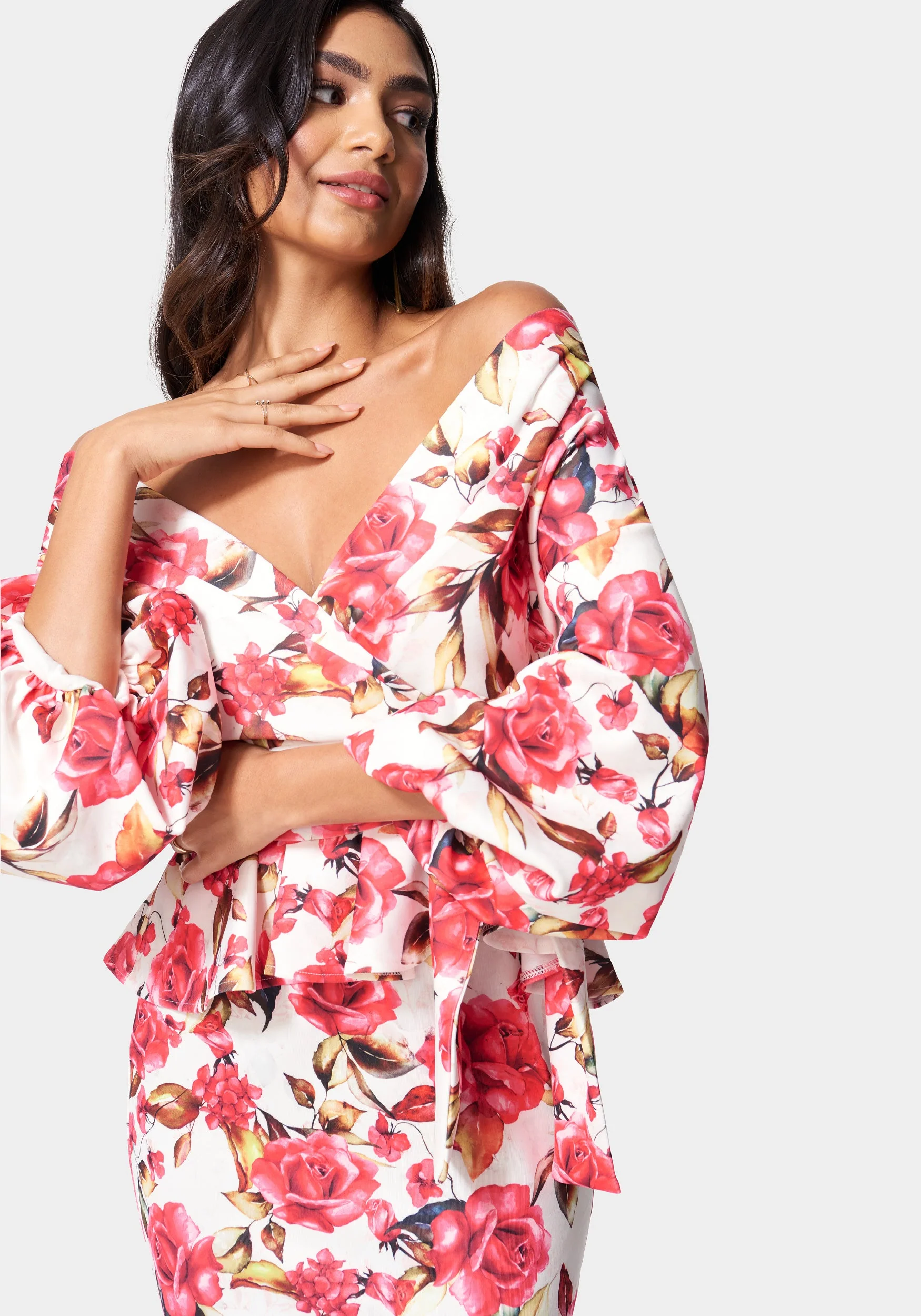 Off Shoulder Peplum Dress - Image 4