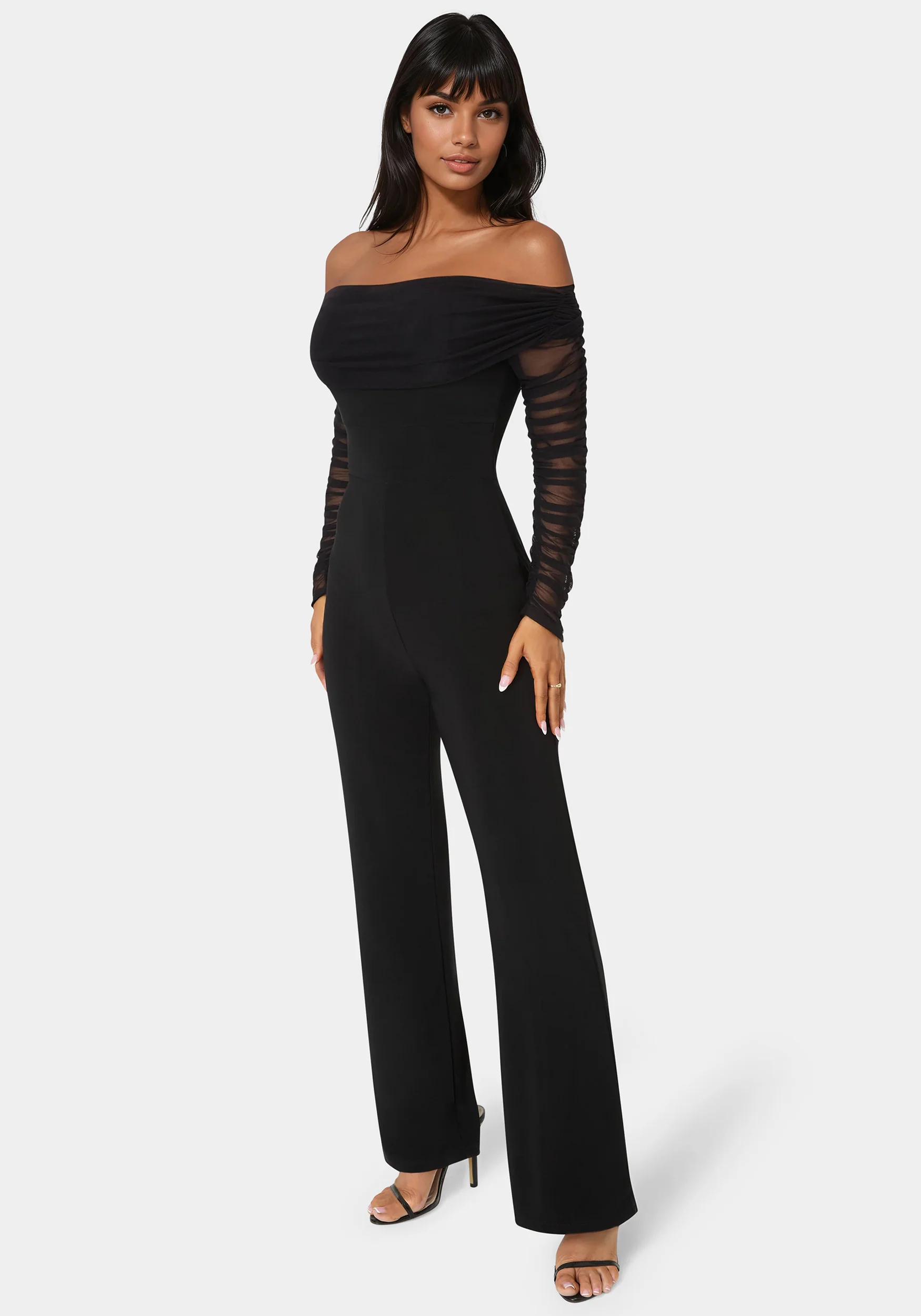 Off Shoulder Ruched Jumpsuit - Image 2