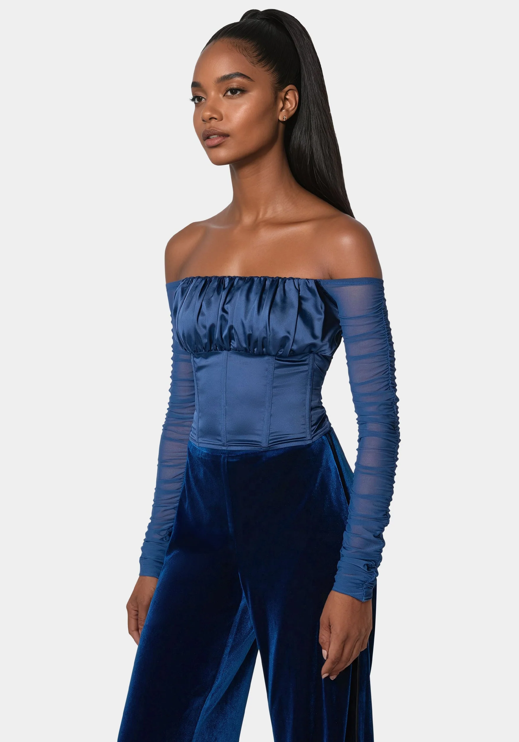 Off Shoulder Satin Corset - Image 2