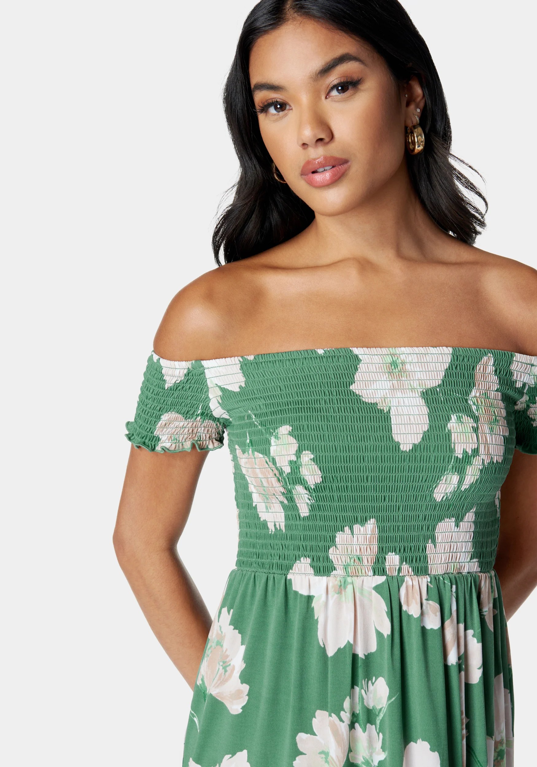Off Shoulder Slit Maxi Dress - Image 4