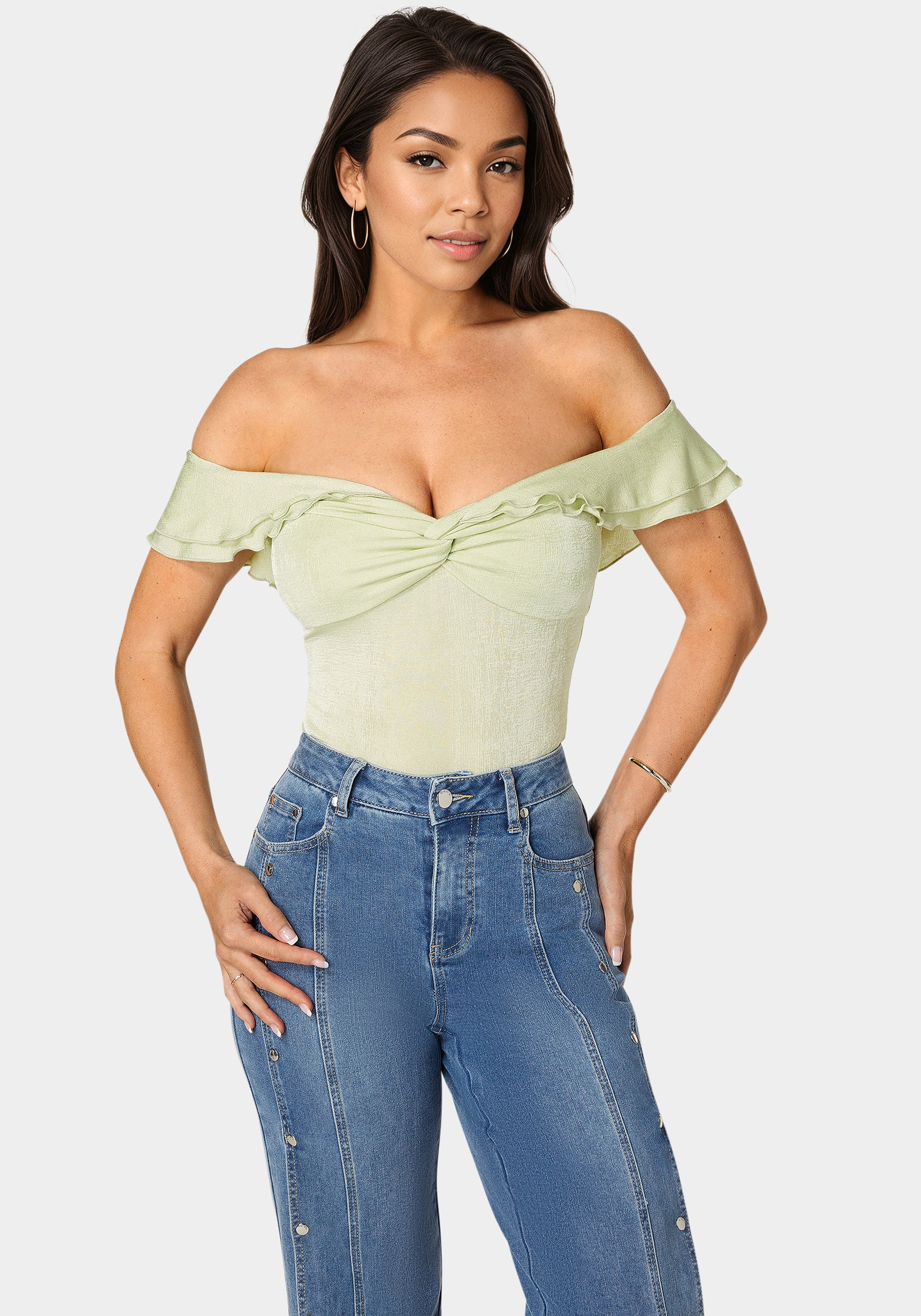 Off Shoulder Twisted Front Top - Image 4