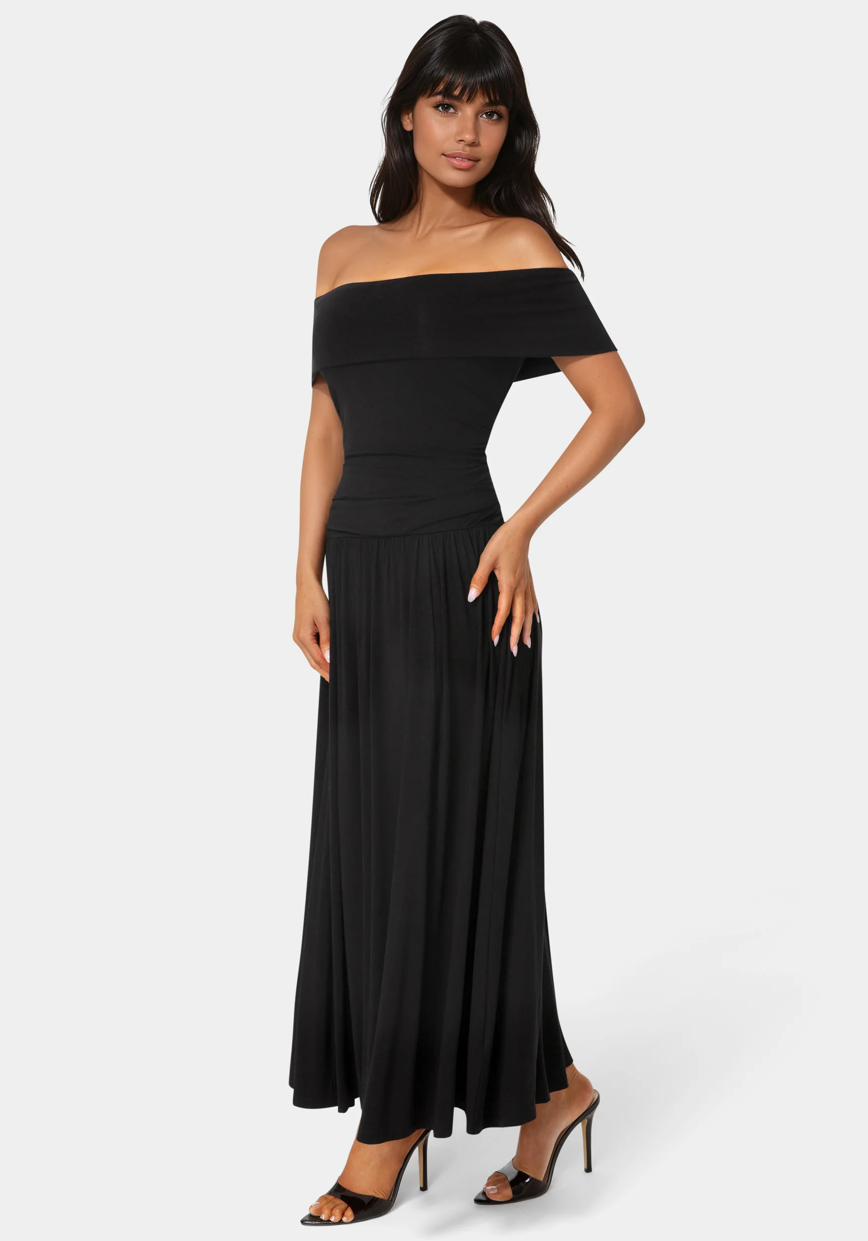 Off the Shoulder Drop Waist Maxi Dress - Image 2