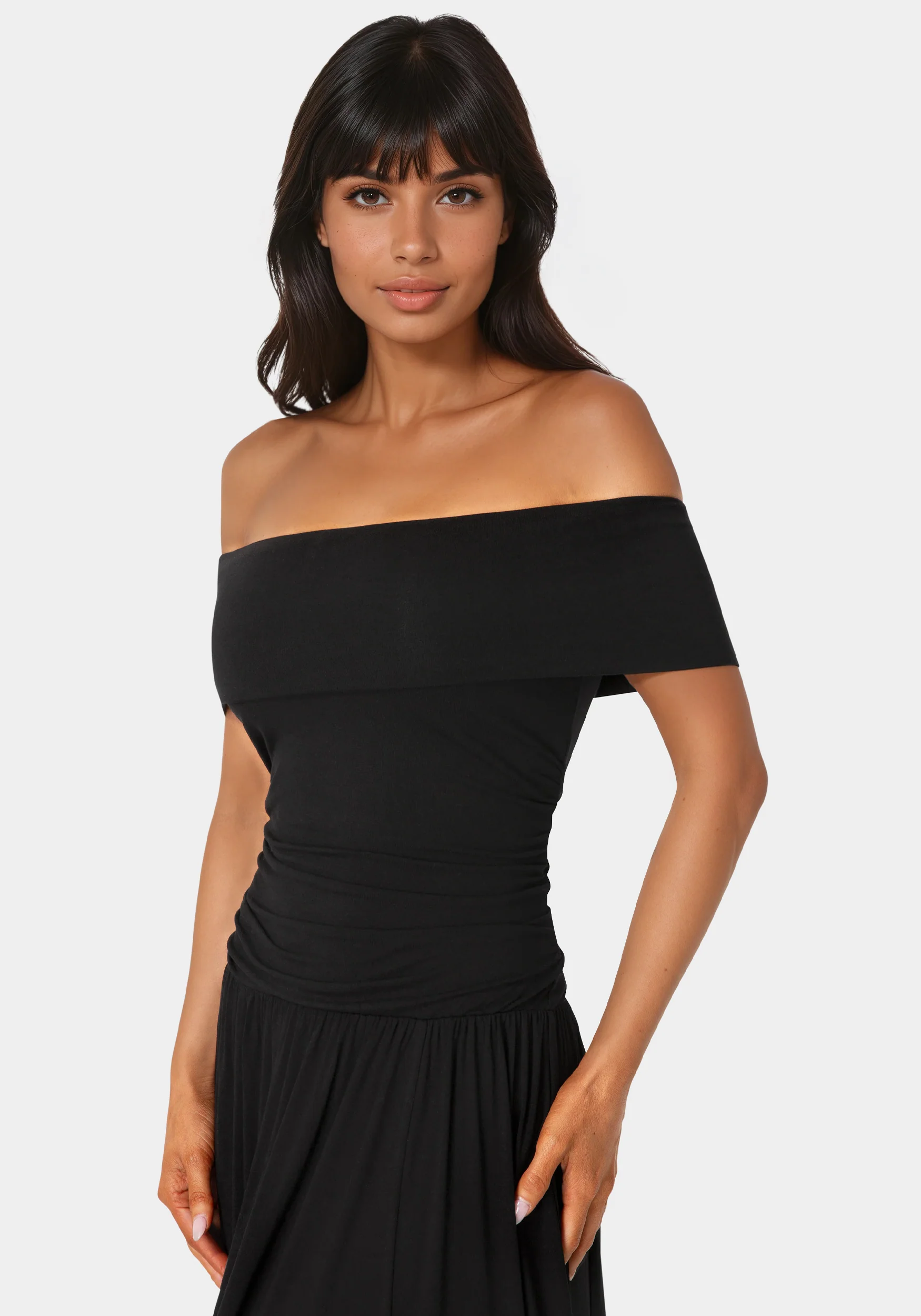 Off the Shoulder Drop Waist Maxi Dress - Image 4