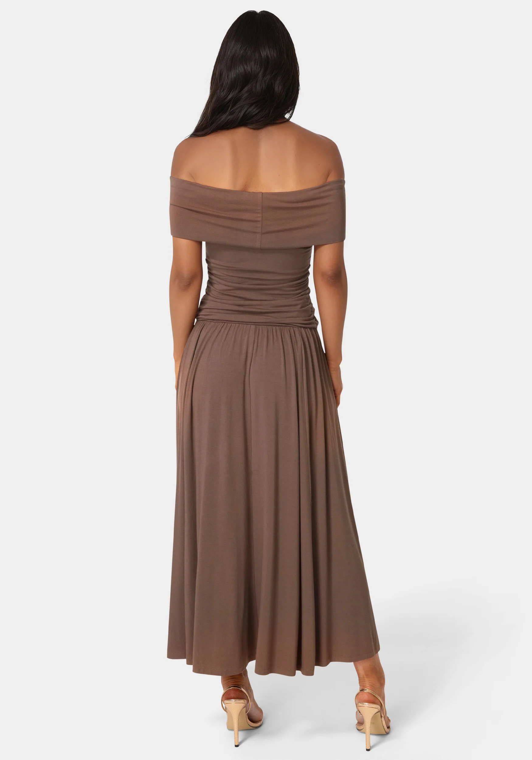 Off the Shoulder Drop Waist Maxi Dress - Image 3