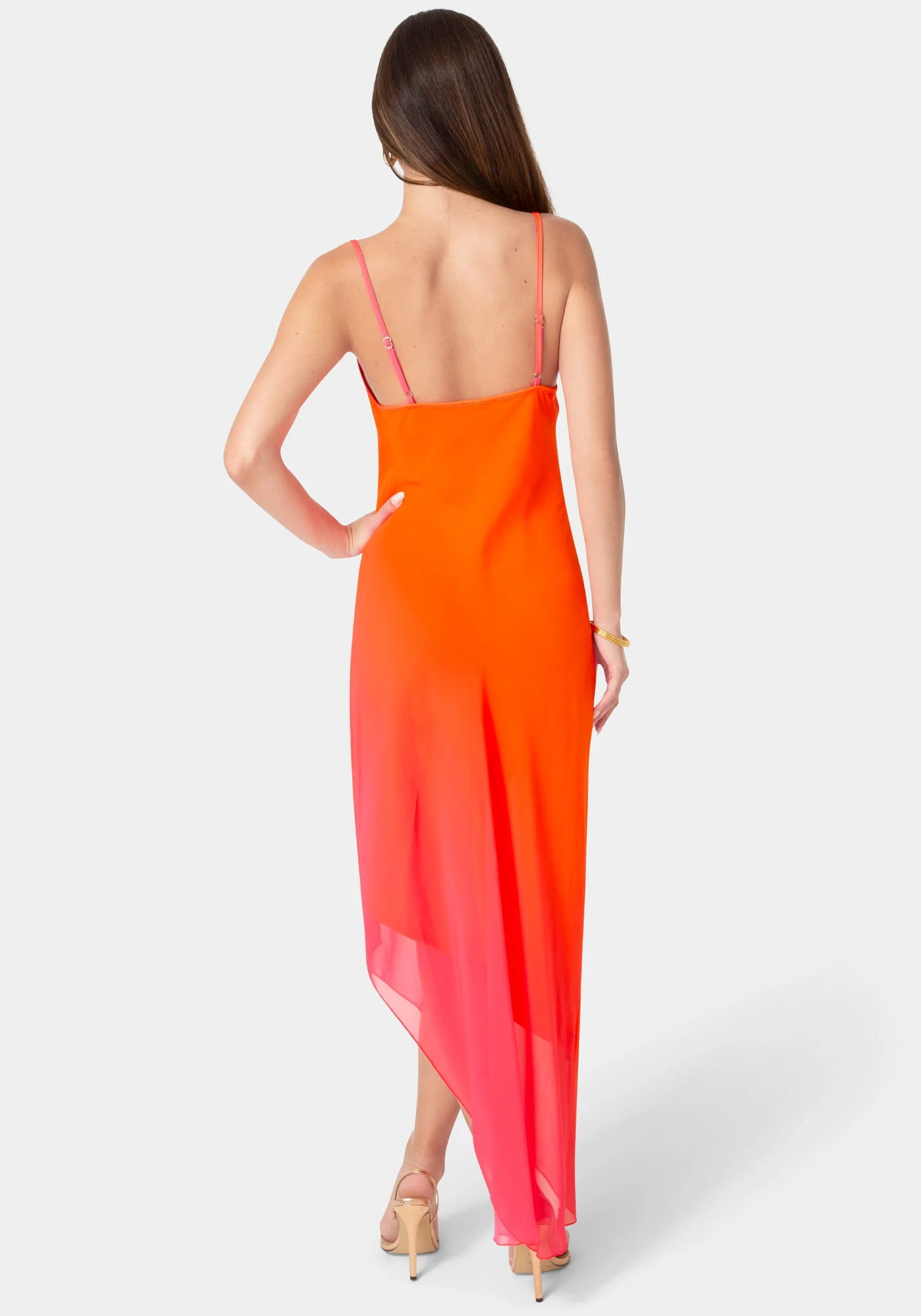 Ombre Chiffon Cowl Dress - Image 3