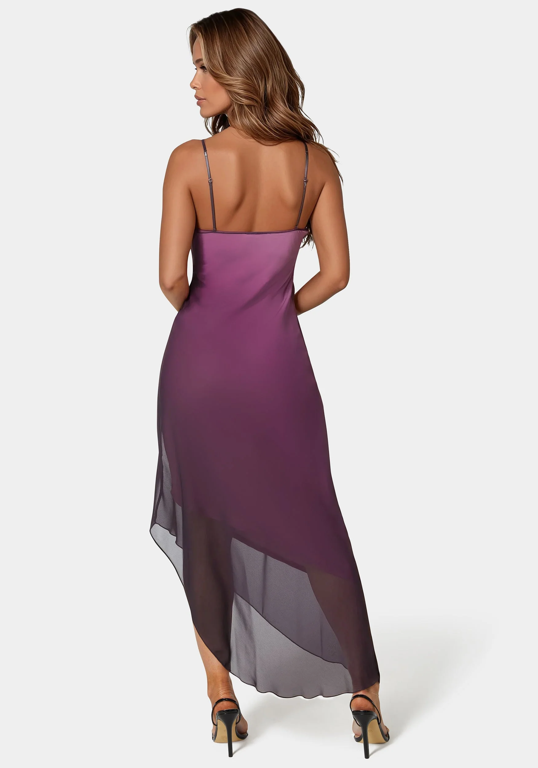 Ombre Chiffon Cowl Dress - Image 3