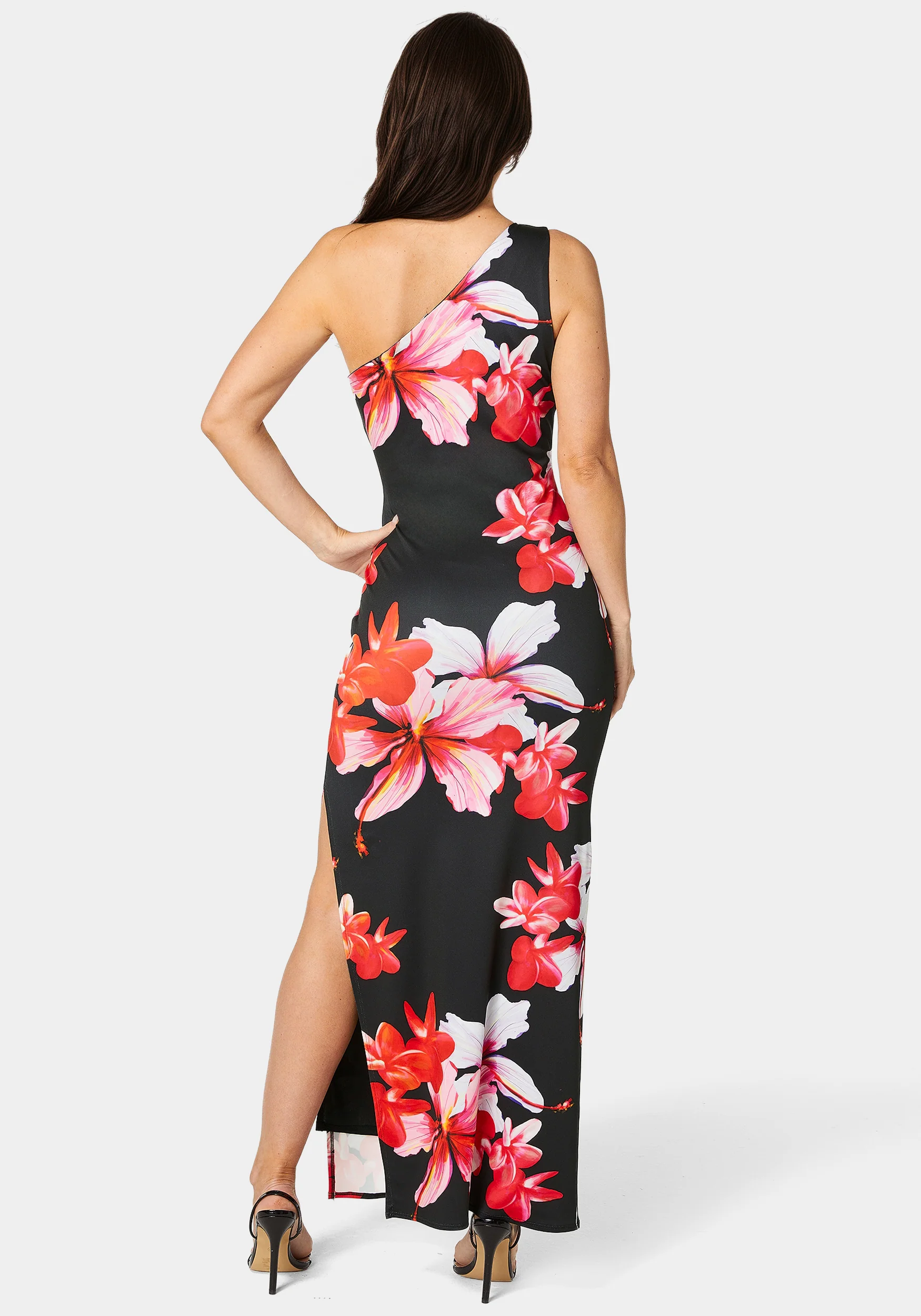 One Shoulder High Slit Maxi Dress - Image 3