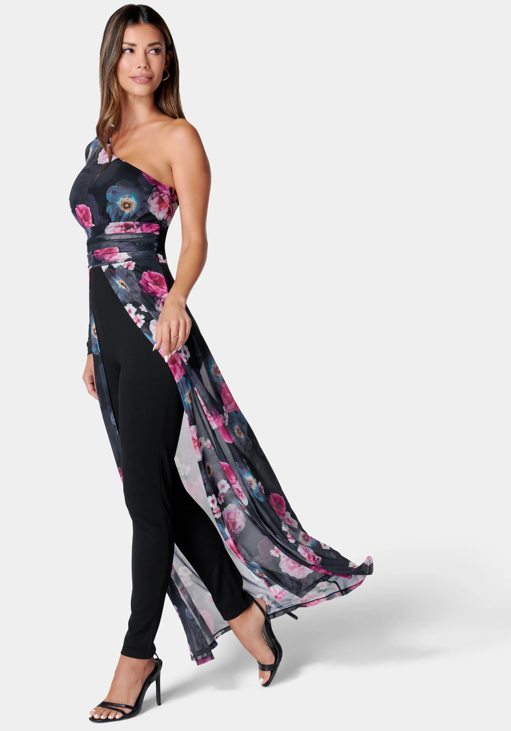 One Shoulder Mesh Catsuit - Image 2