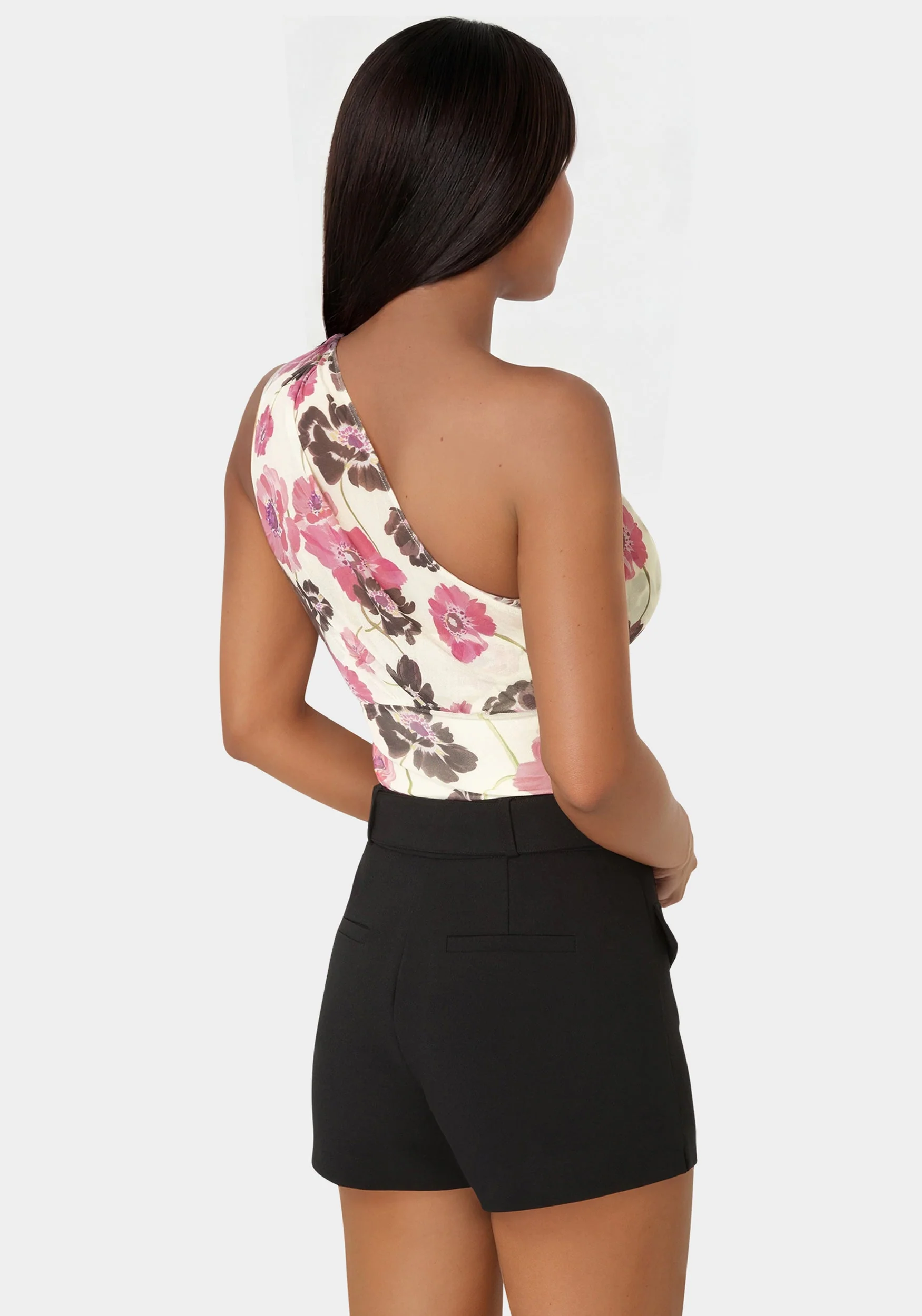 One Shoulder Mesh Corset Top - Image 2