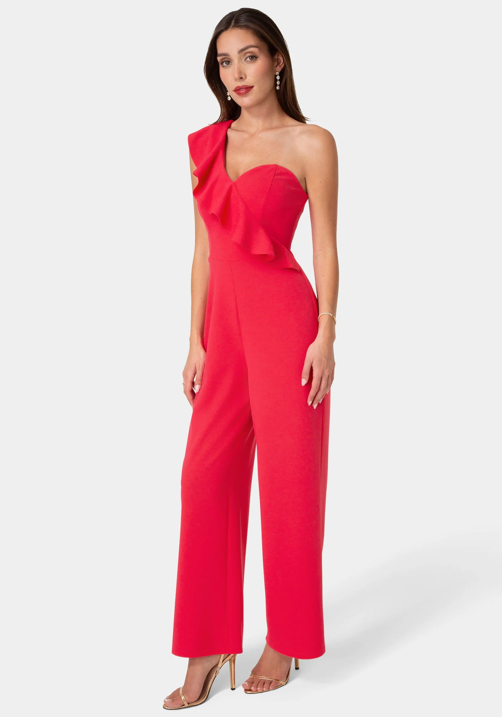 One Shoulder Ruffle Jumpsuit - Image 2