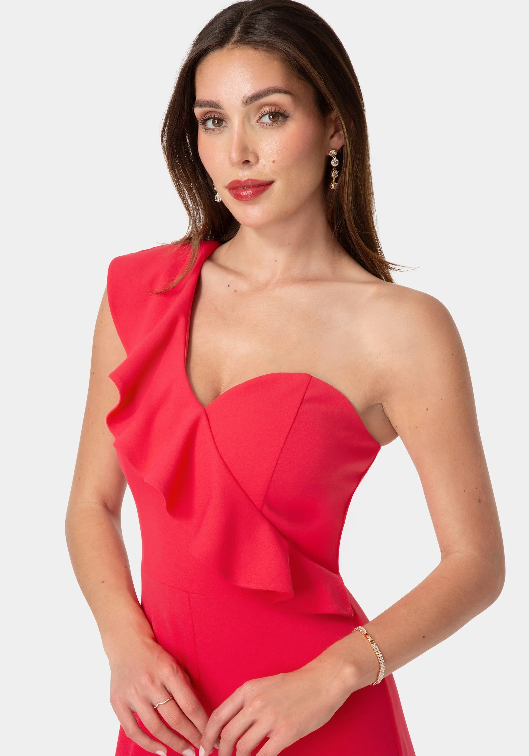 One Shoulder Ruffle Jumpsuit - Image 4